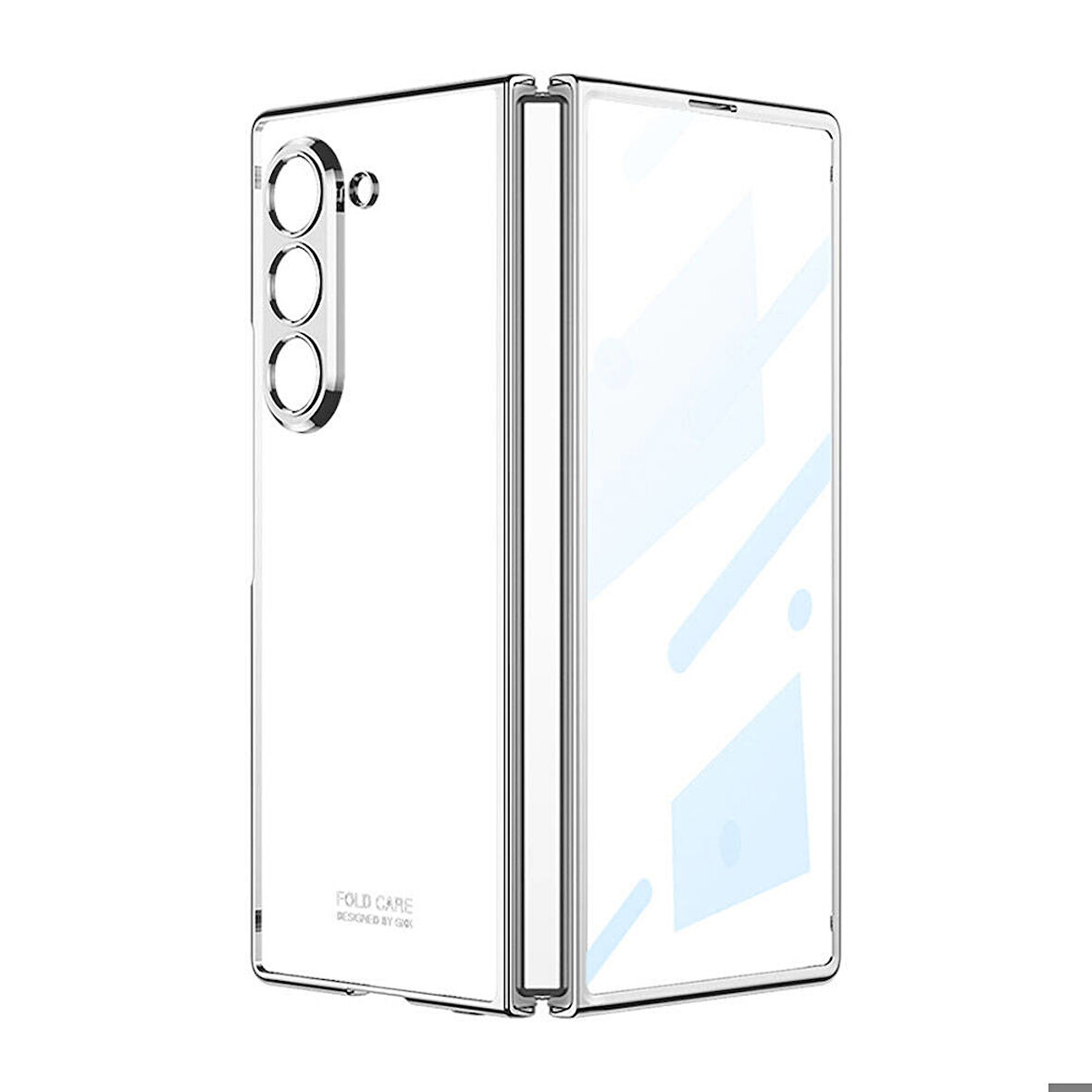 Samsung Galaxy Z Fold 6 ile Uyumlu Kılıf 180 Derece Açılıp Kapanabilen Cam Telefon Kılıfı Kapak