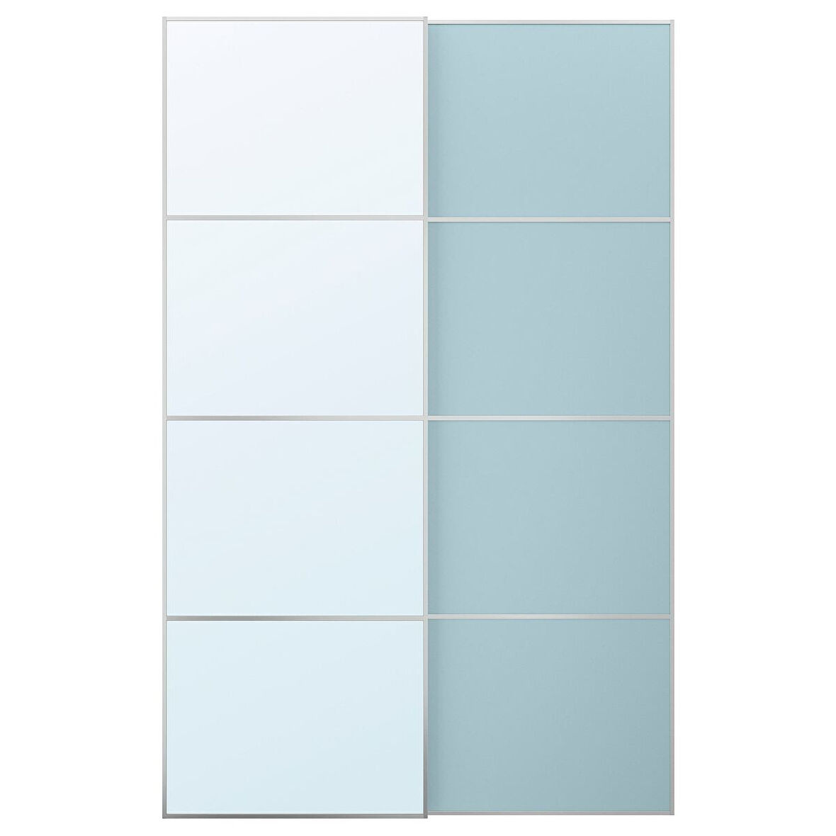 Sürgü kapak, açık yeşil-aynalı cam, 150x236 cm