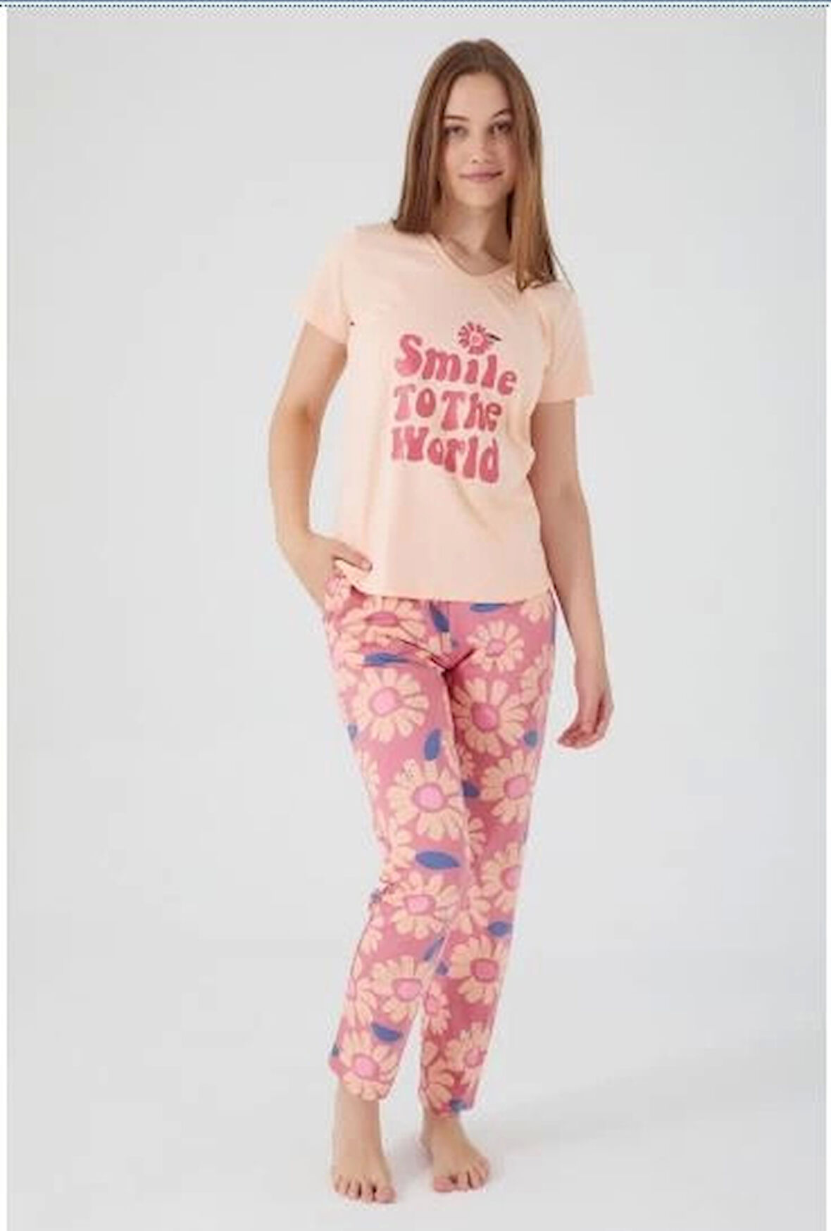Arnetta 2445-S Smile To The World Kadın Kısa Kol Pijama Takım