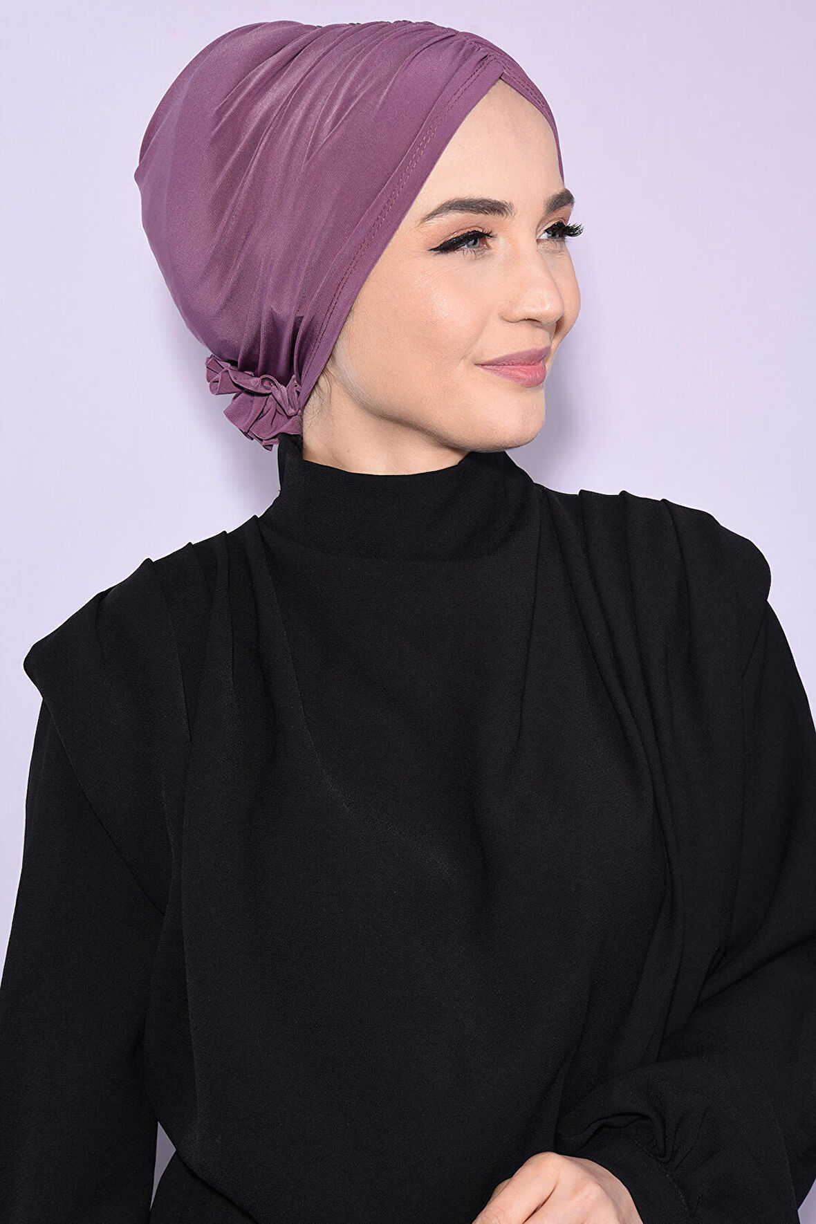Güllü Çift Taraflı Bone Koyu Gül Kurusu - Gül Kurusu