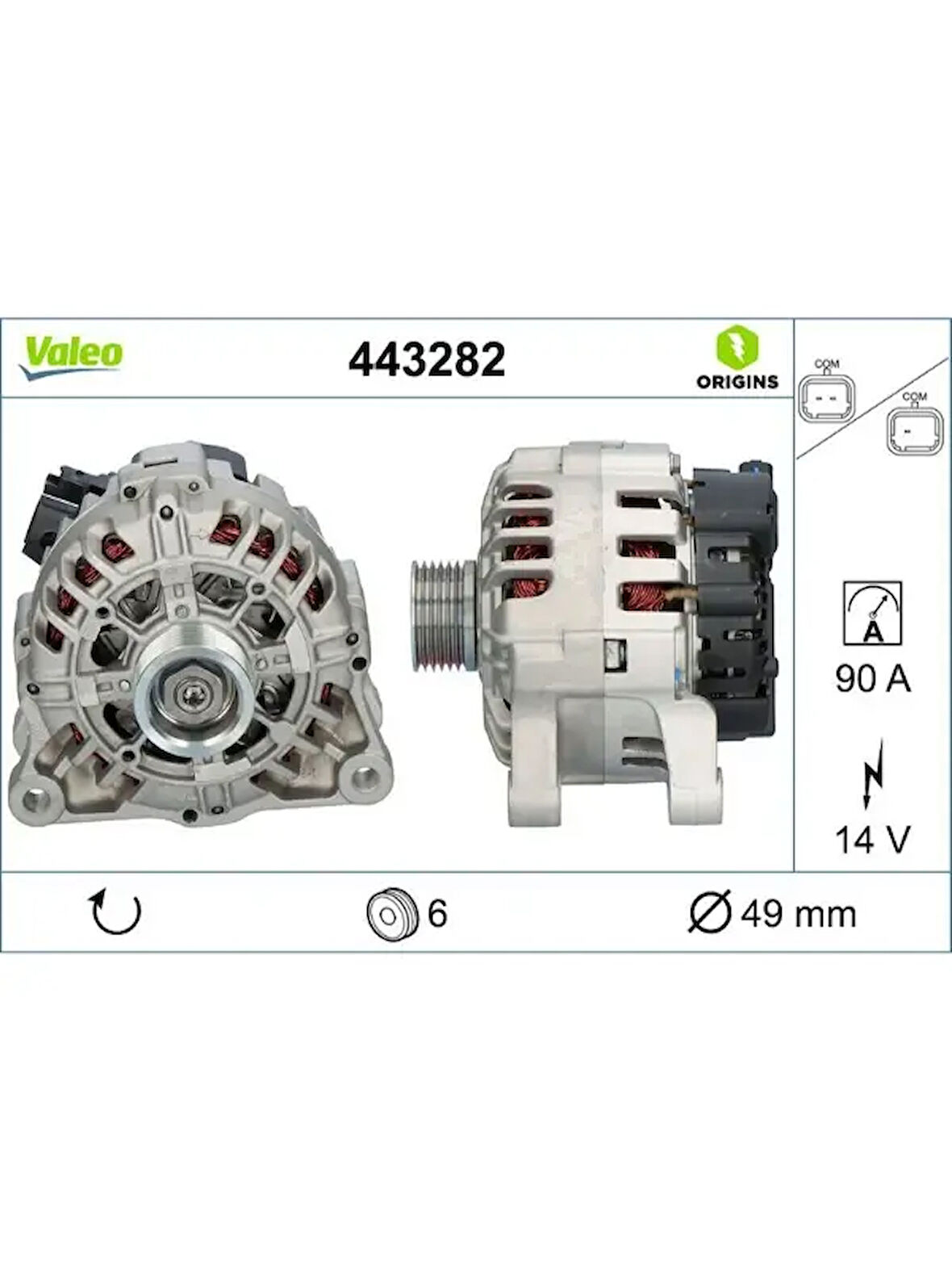 ALTERNATOR 14 V 90 A 207-C3 I II 1.4 TU3JP