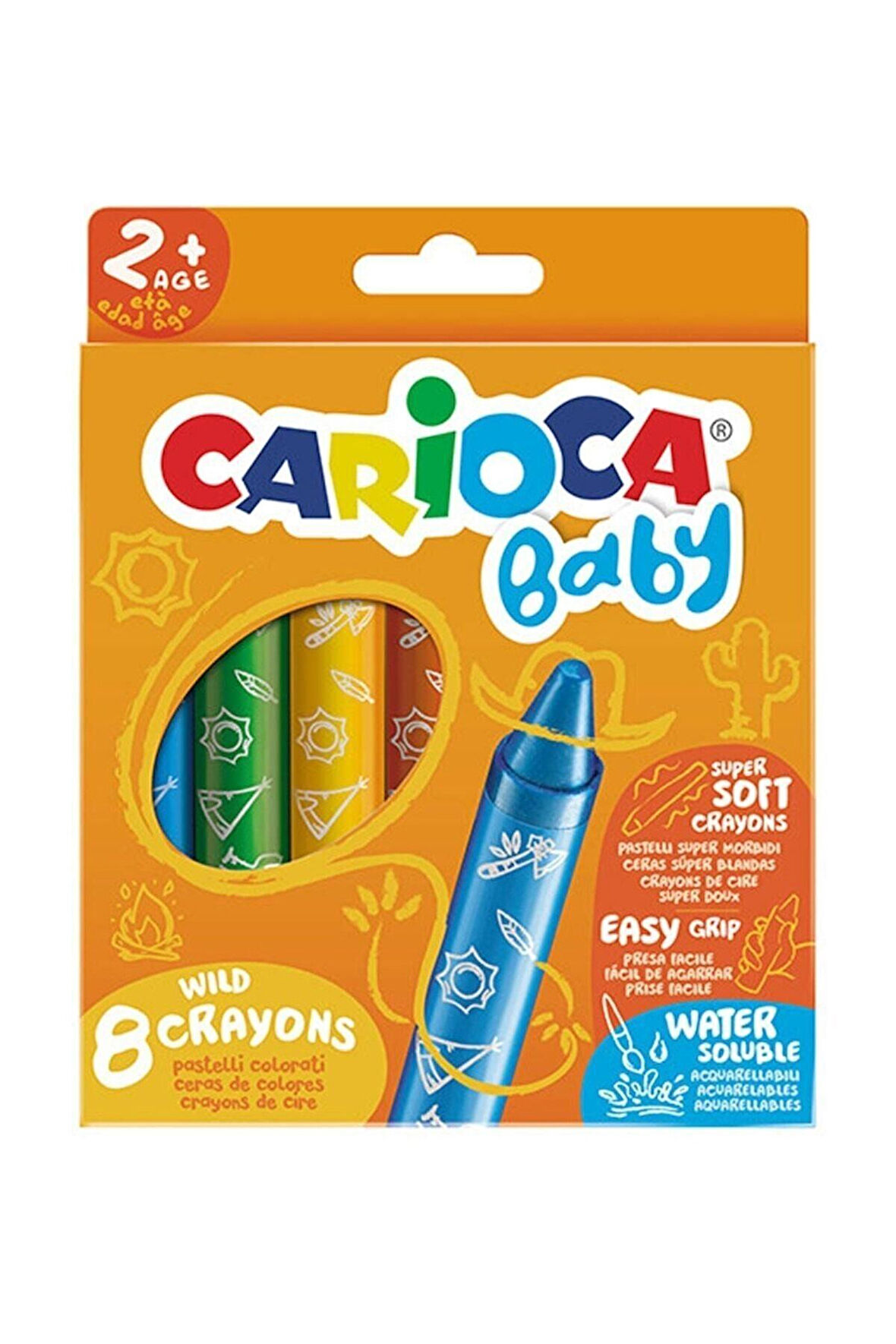 Carioca Jumbo Bebek Elleri Kirletmeyen Pastel Boya Kalemi 8li