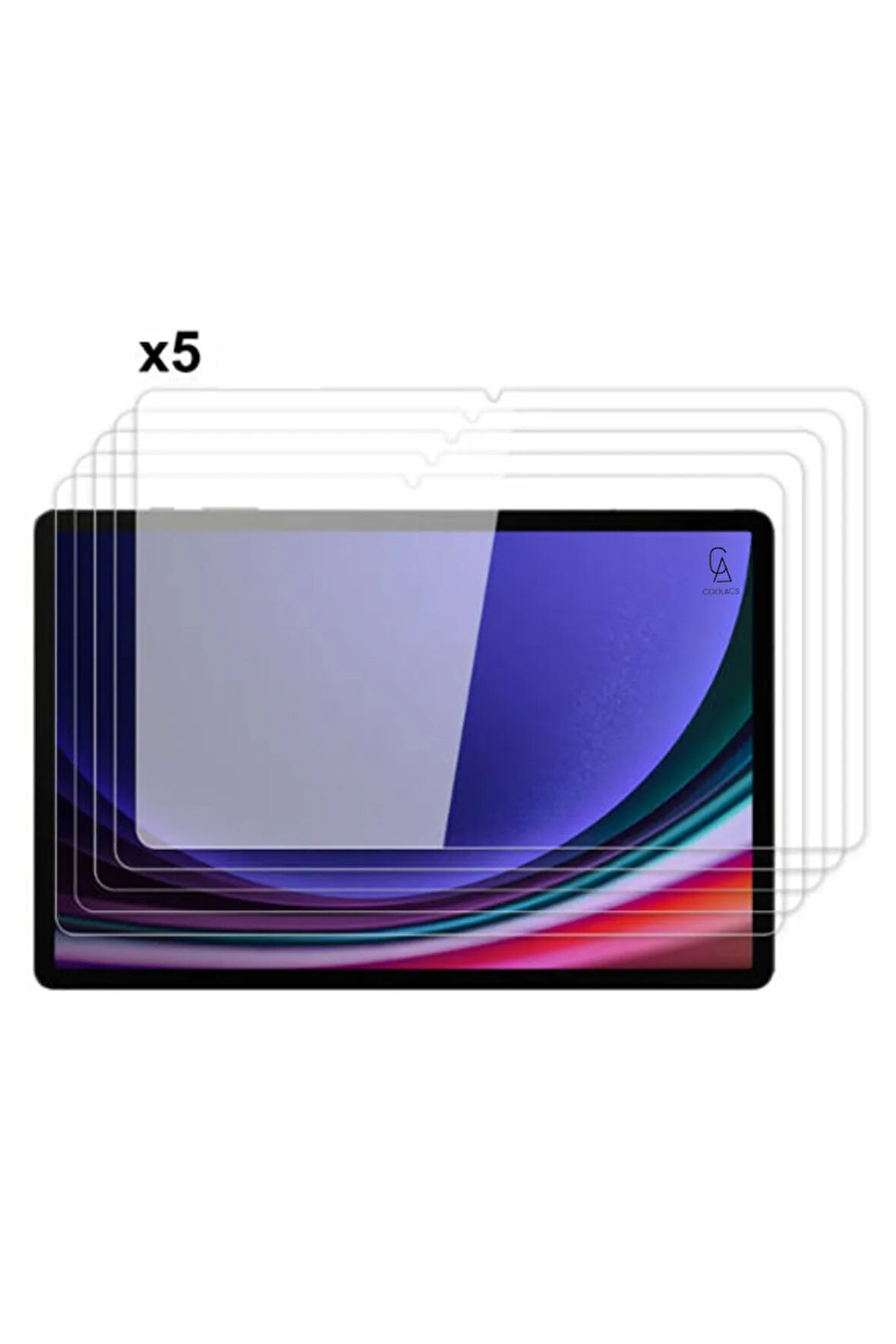 Samsung Galaxy Tab S10 Plus 12.4 inç ile Uyumlu Temperli Kırılmaz Cam Ekran Koruyucu 5 Adet