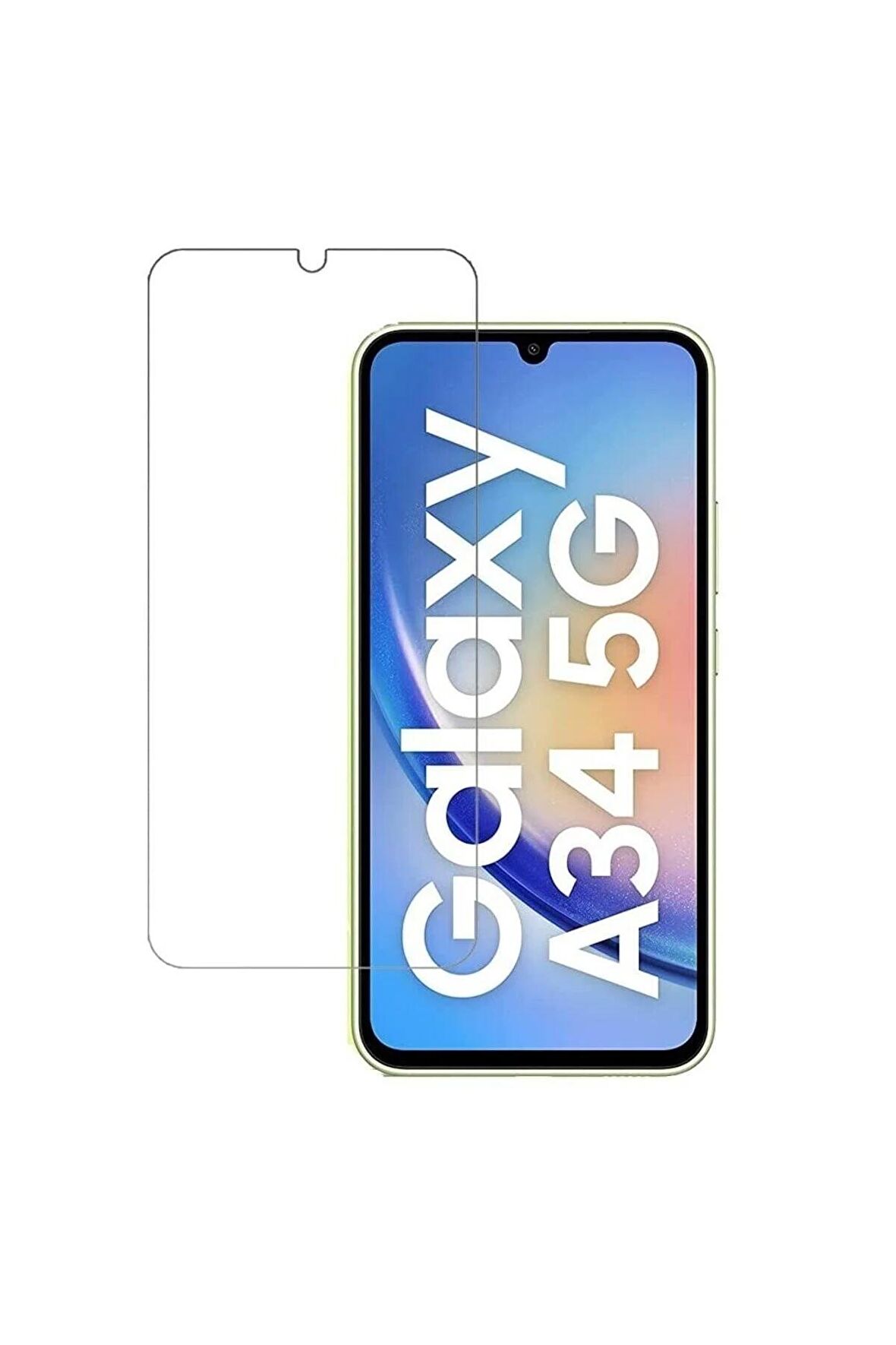 Samsung Galaxy A34 5G ile Uyumlu Ekran Koruyucu Şeffaf Temperli Kırılmaz Cam Ekran Koruyucu