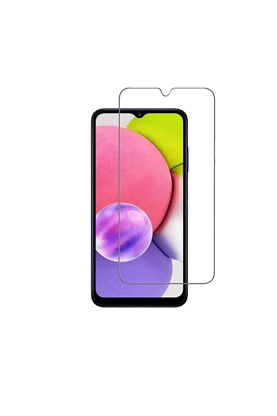 Samsung Galaxy A03S ile Uyumlu Ekran Koruyucu Şeffaf Temperli Kırılmaz Cam Ekran Koruyucu