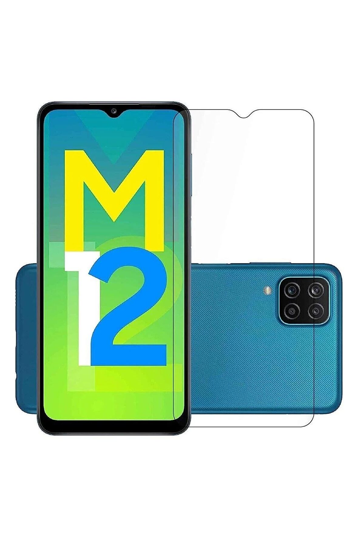 Samsung Galaxy M12 ile Uyumlu Ekran Koruyucu Şeffaf Temperli Kırılmaz Cam Ekran Koruyucu
