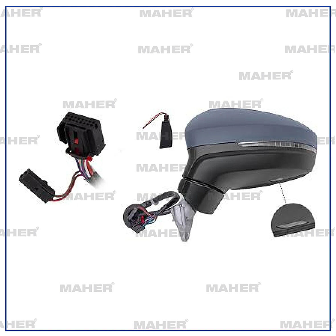 AYNA DIŞ DİKİZ TİGUAN 2016 ELEKTRİKLİ, ISITMALI, ASTARLI, KATLANIR, HAFIZALI, YAN-ALT LAMBALI SOL 5NB857507G9B9