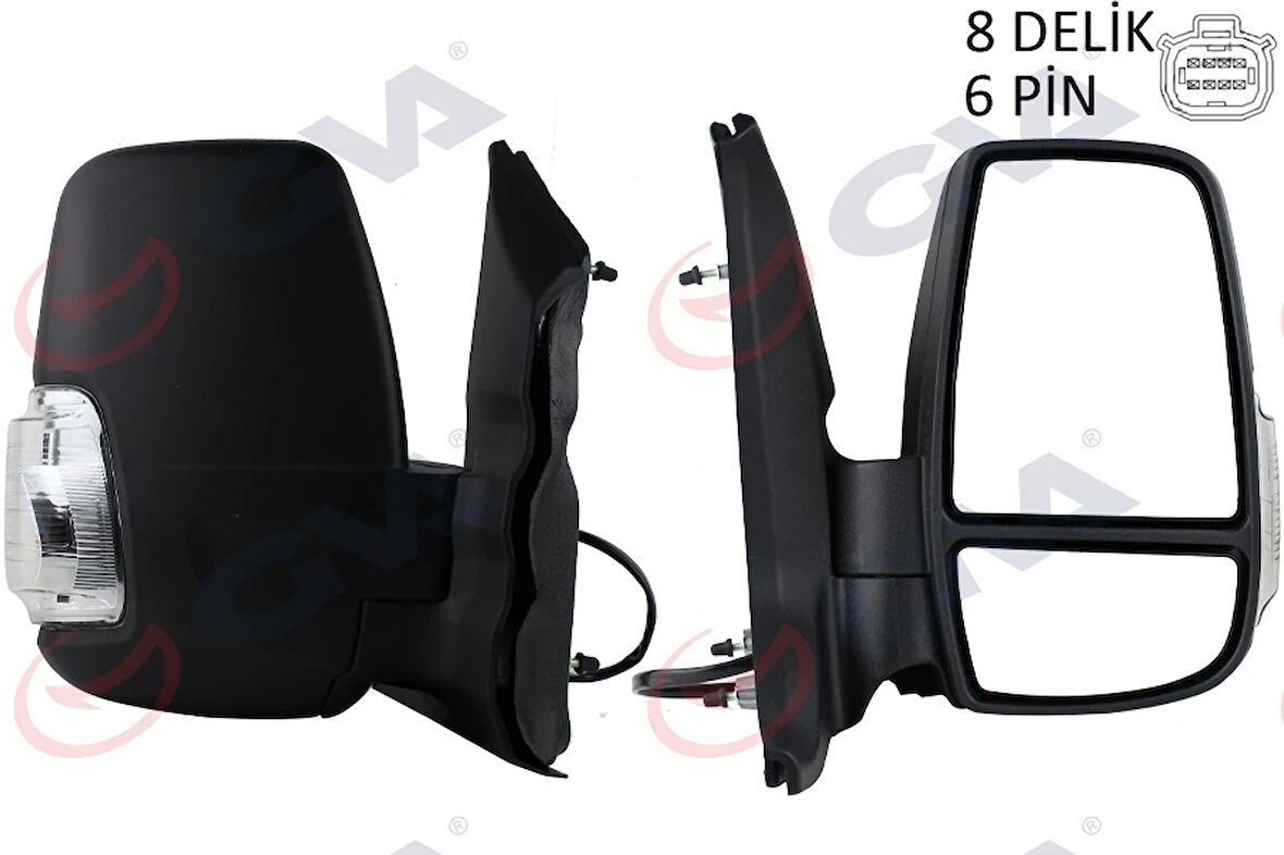 DIŞ DİKİZ AYNASI SAĞ TRANSIT 2014 ELEKTRİKLİ ISITMALI BEYAZ SİNYALLİ DESENLİ KONVEKS 6 FİŞ VM-6329EHR 1911125 BK3117682EA5JA