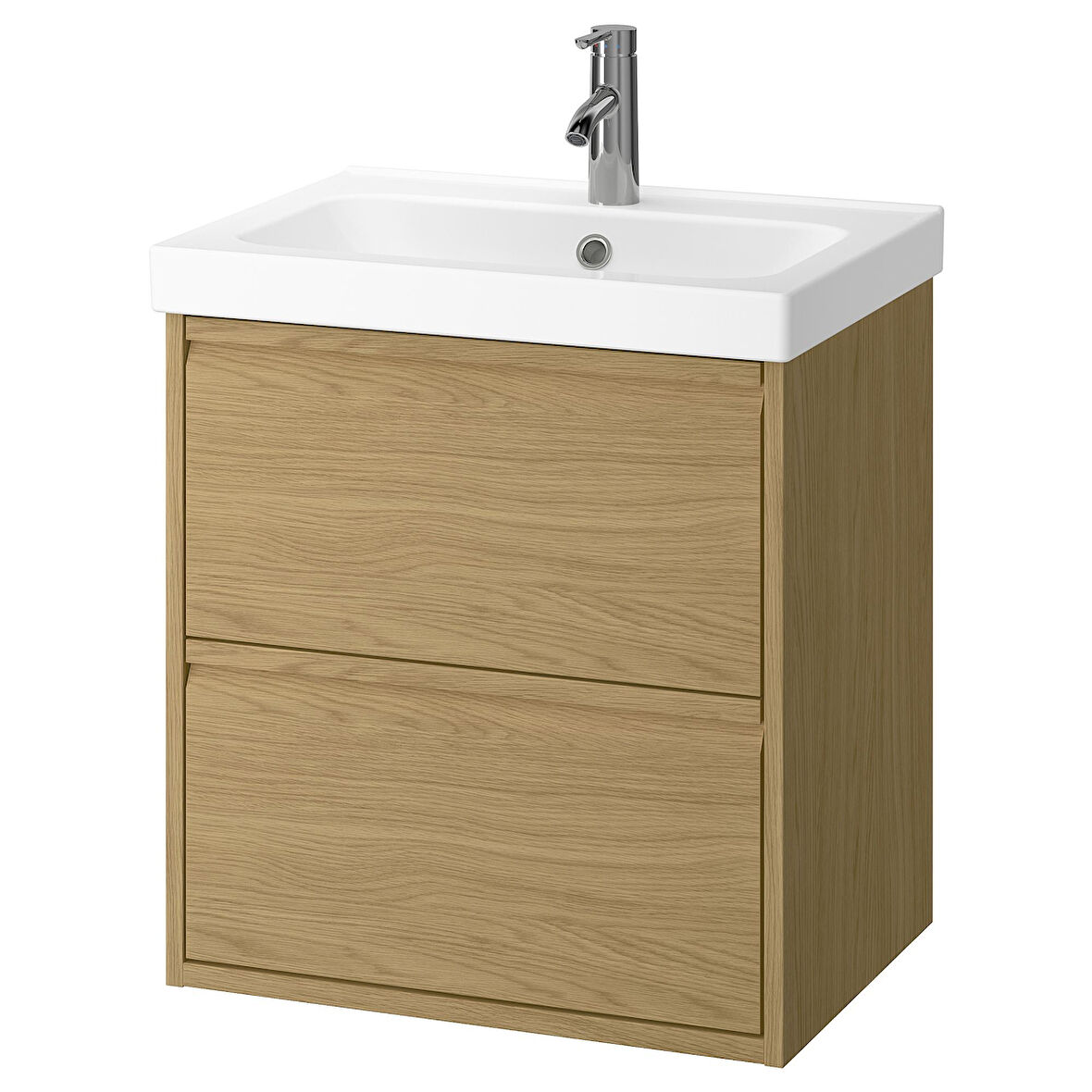 Lavabo dolabı kombinasyonu, meşe görünümlü, 62x49x69 cm, DALSKAR batarya