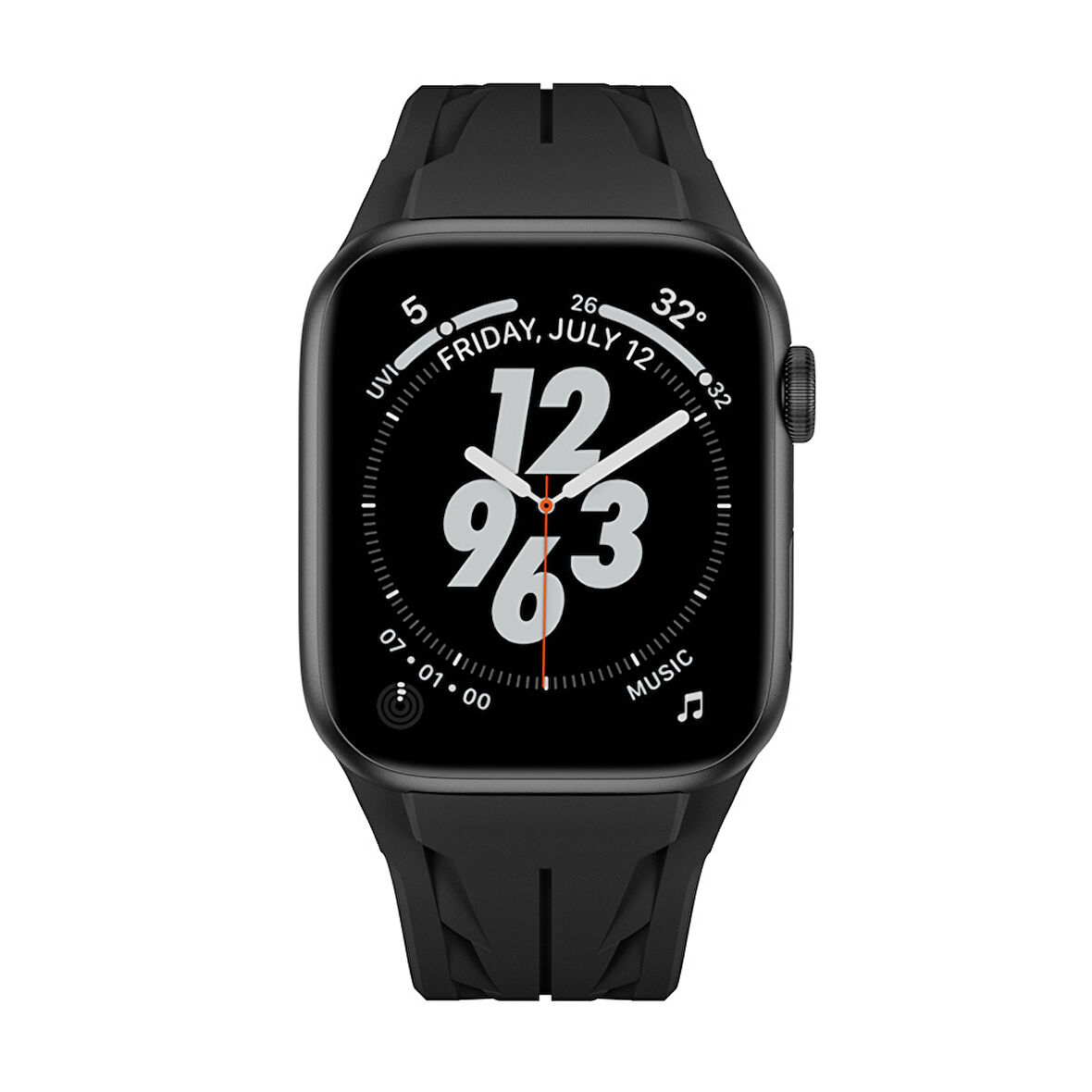 Apple Watch Series 7/8/9 45mm Uyumlu Yüksek Kalite TPU Silikon Kordon Kayış