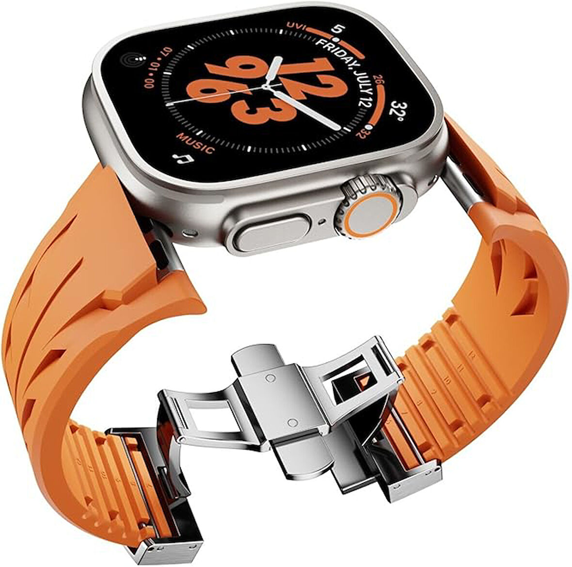 Apple Watch Ultra / Watch Ultra 2 49mm Uyumlu Yüksek Kalite TPU Silikon Kordon Kayış