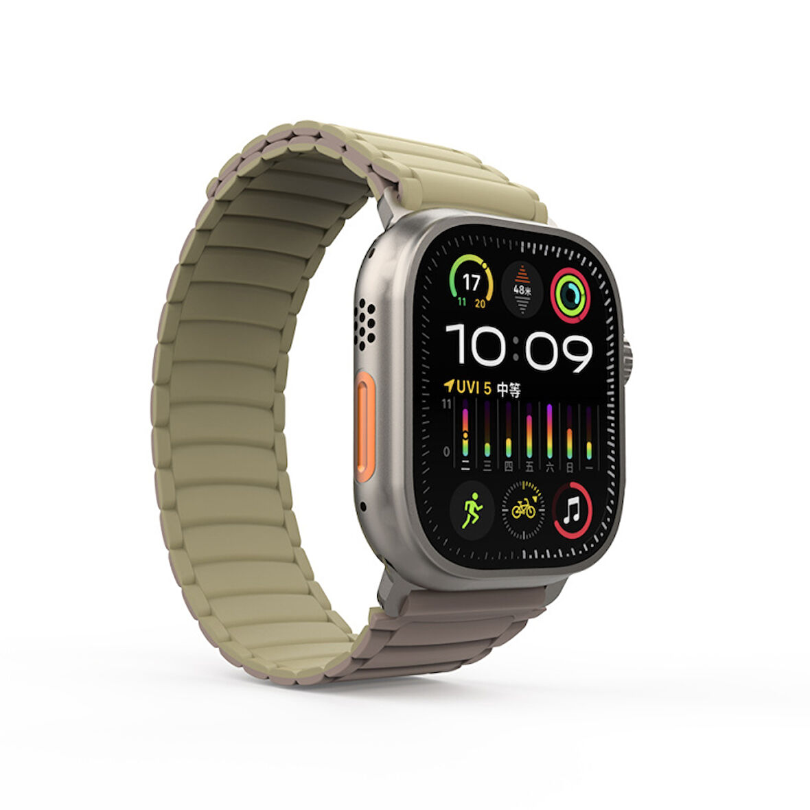 Apple Watch Ultra / Watch Ultra 2 49mm Uyumlu Strap Manyetik Mıknatıslı Silikon Kordon Kayış