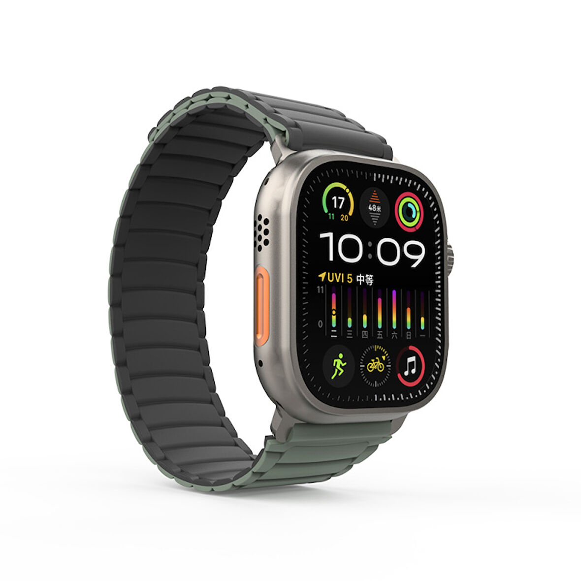 Apple Watch Ultra / Watch Ultra 2 49mm Uyumlu Strap Manyetik Mıknatıslı Silikon Kordon Kayış