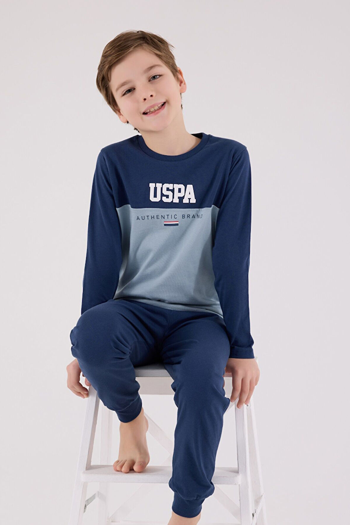 U.S. Polo Assn Uzun Kol Pijama Takım US2220-4 Koyu İndigo