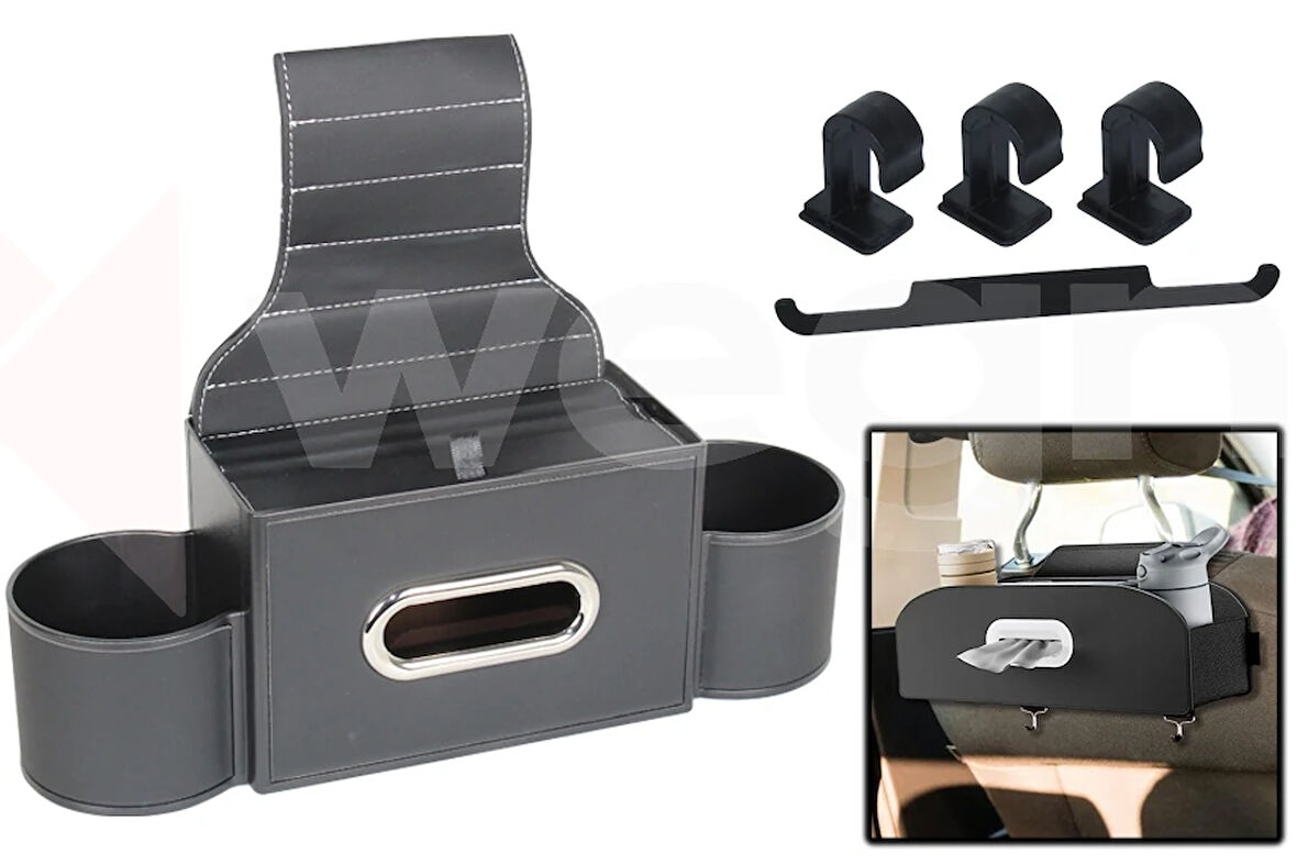 ARAÇ İÇİ KOLTUK ARKASI ORGANİZERİ SİYAH AKSESUAR