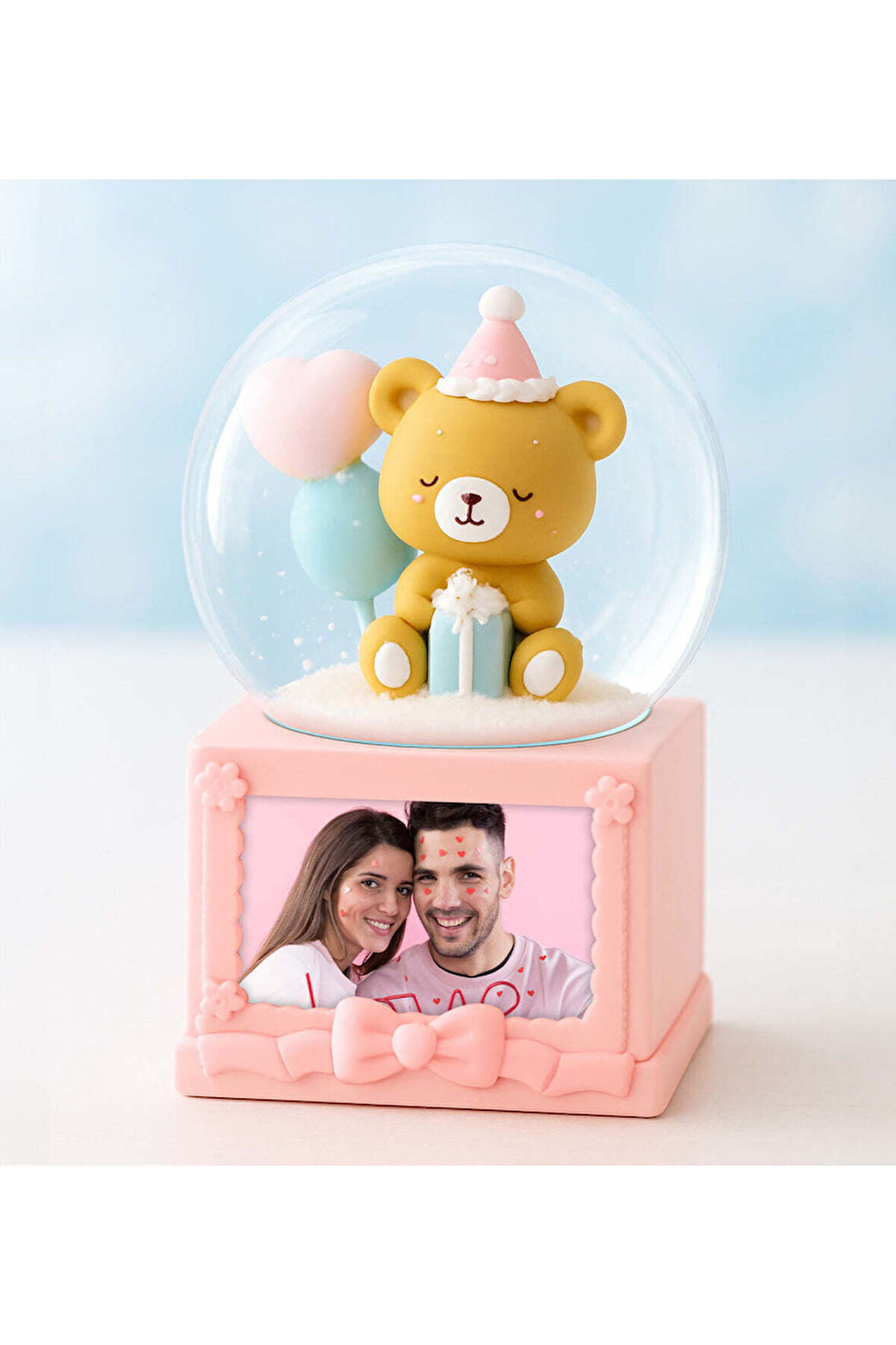 Fotoğraflı Ayıcık Işıklı Kar Küresi