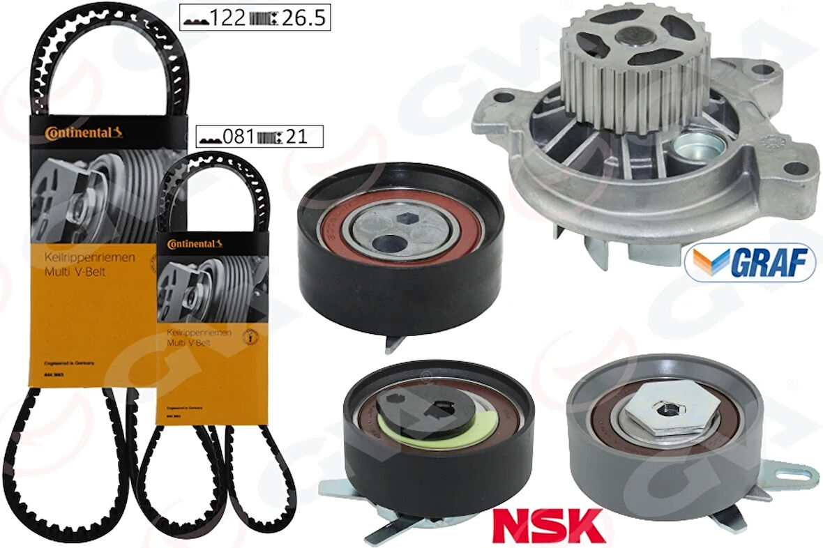 DEVİRDAİMLİ TRİGER SETİ 122X26.5 -081X21 T4 2.5TDI - LT35 2.5TDI ACV-ANJ-AVR 074198119 074198119H 074198119Q