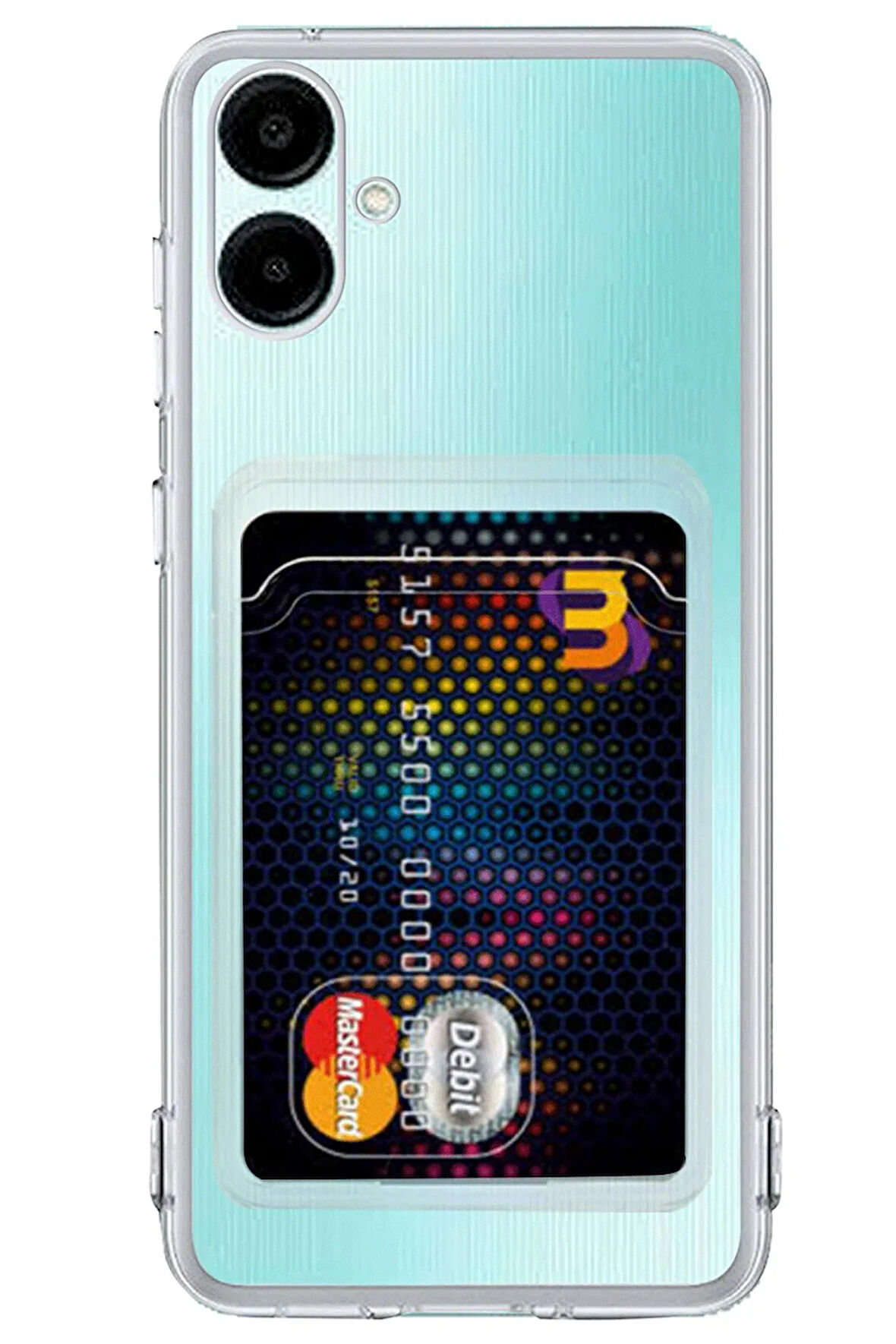 Samsung Galaxy A06 Uyumlu Kılıf Kartlık Bölmeli Arkası Şeffaf Soft Dayanıklı Kılıf Kapak
