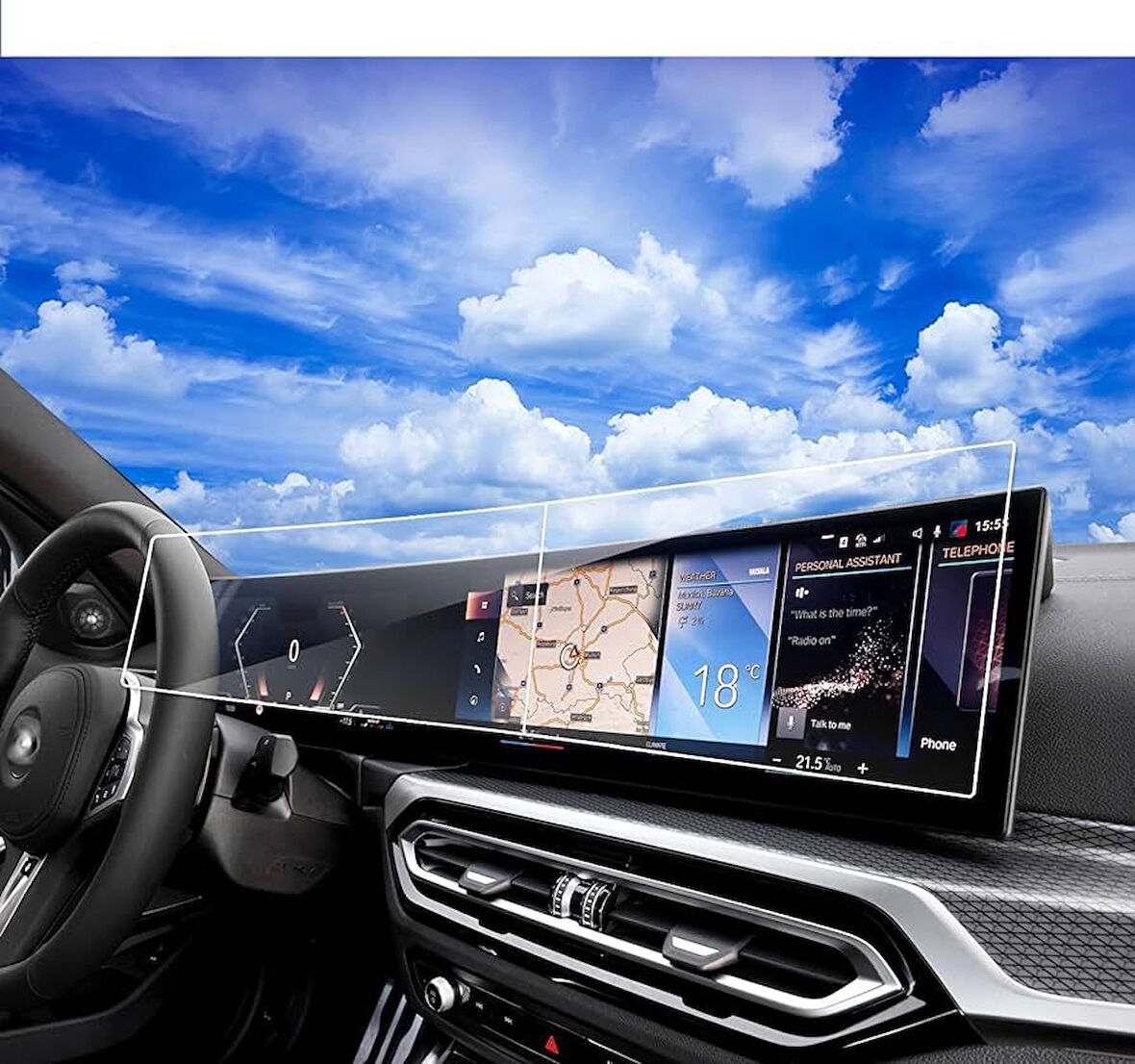 Bmw 5 serisi / İ5 gösterge bilgi ekranı için HD ekran koruyucu nano tempered film