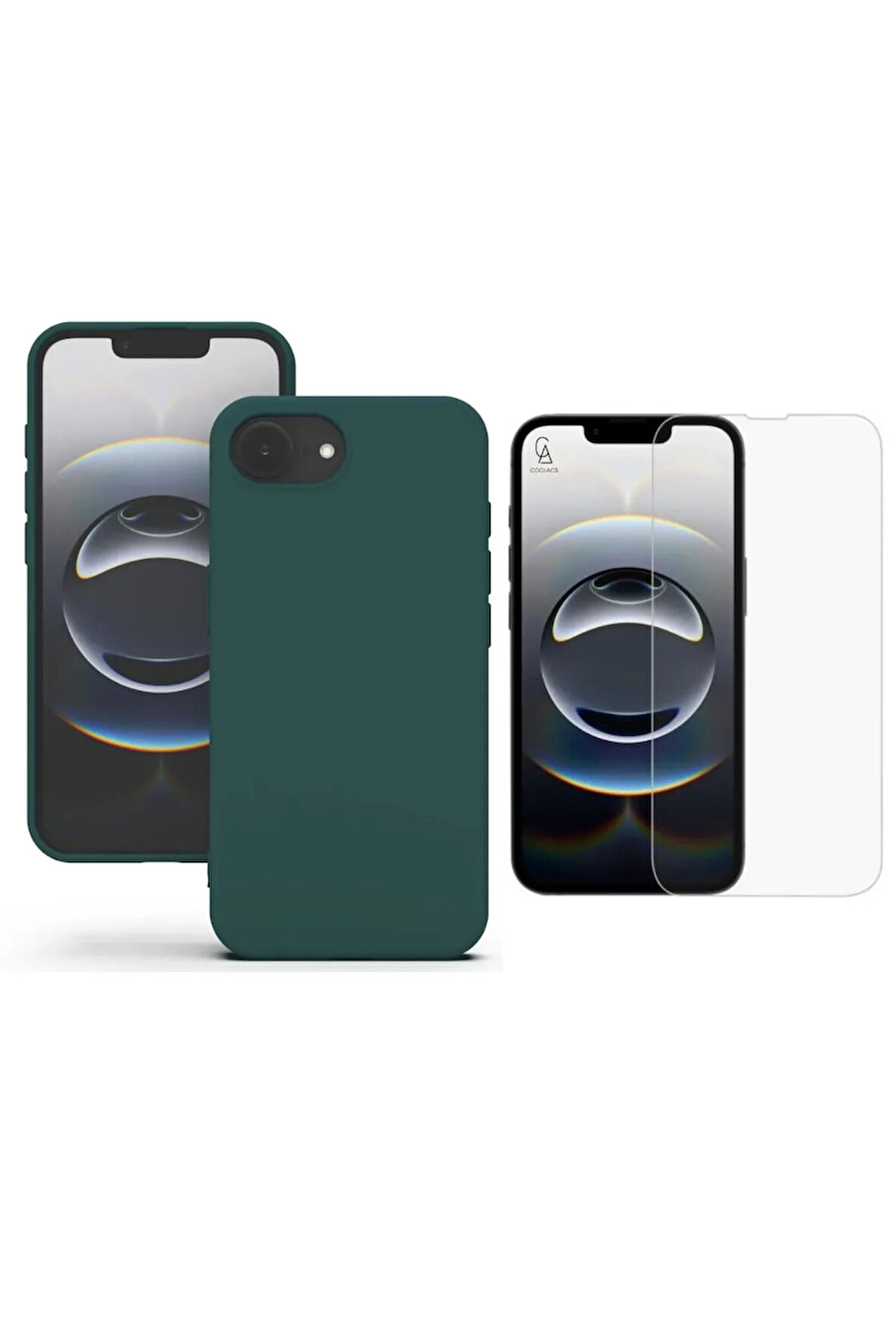 Apple iPhone 16E Uyumlu İçi Kadife Lansman Kılıf ve Temperli Cam Ekran Koruyucu