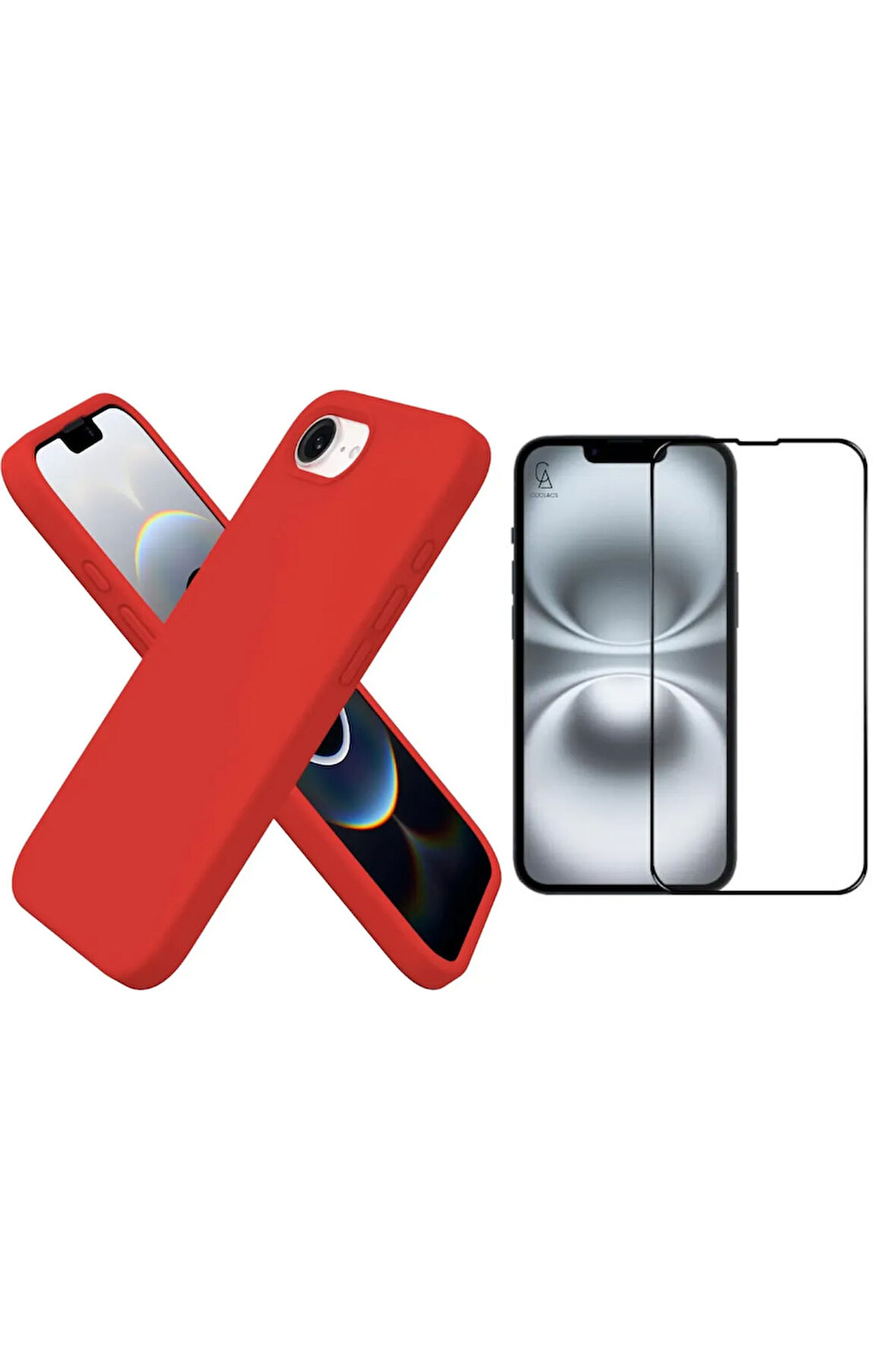 Apple iPhone 16E Uyumlu İçi Kadife Lansman Kılıf ve 5D Tam Kaplayan Cam Ekran Koruyucu