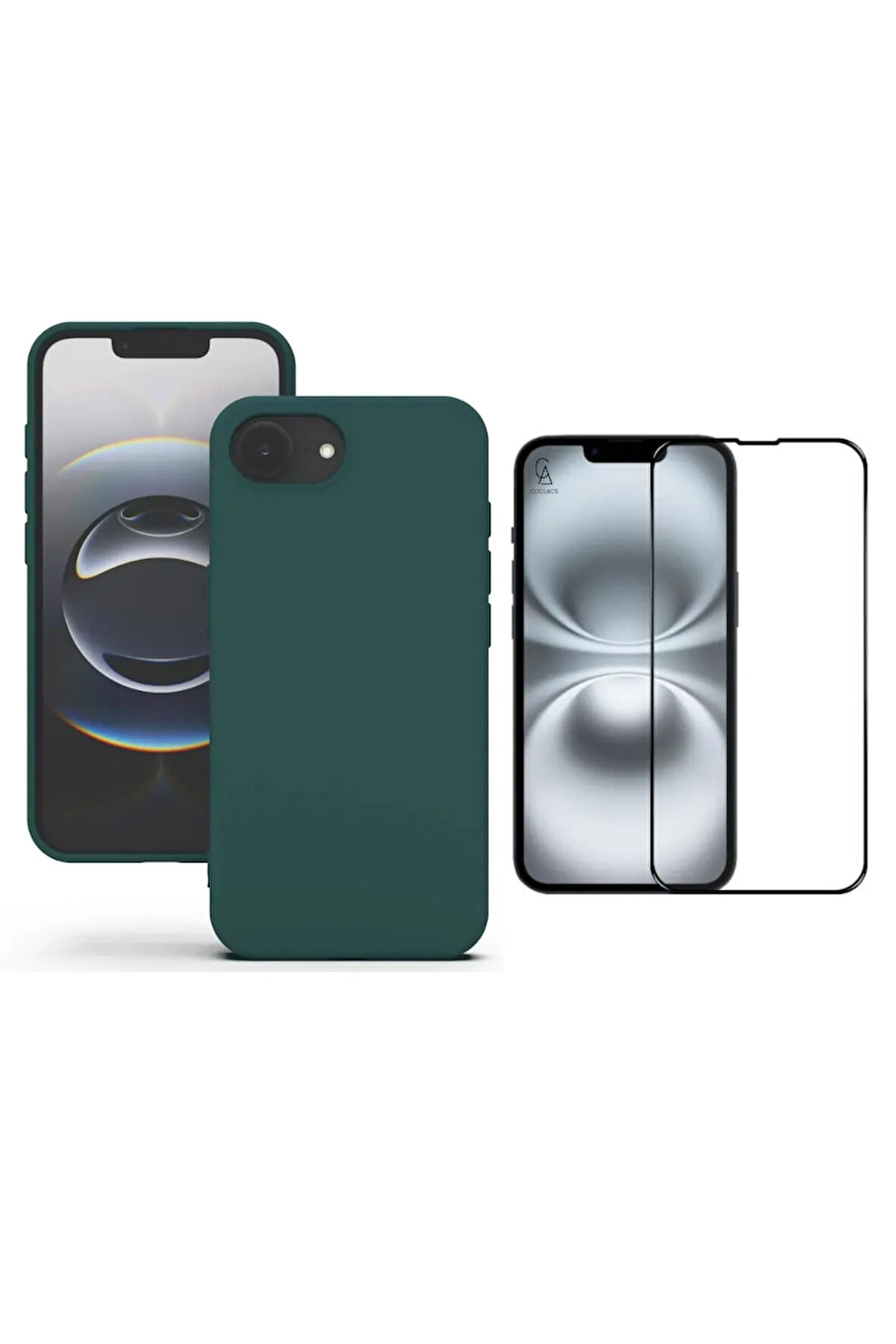 Apple iPhone 16E Uyumlu İçi Kadife Lansman Kılıf ve 5D Tam Kaplayan Cam Ekran Koruyucu