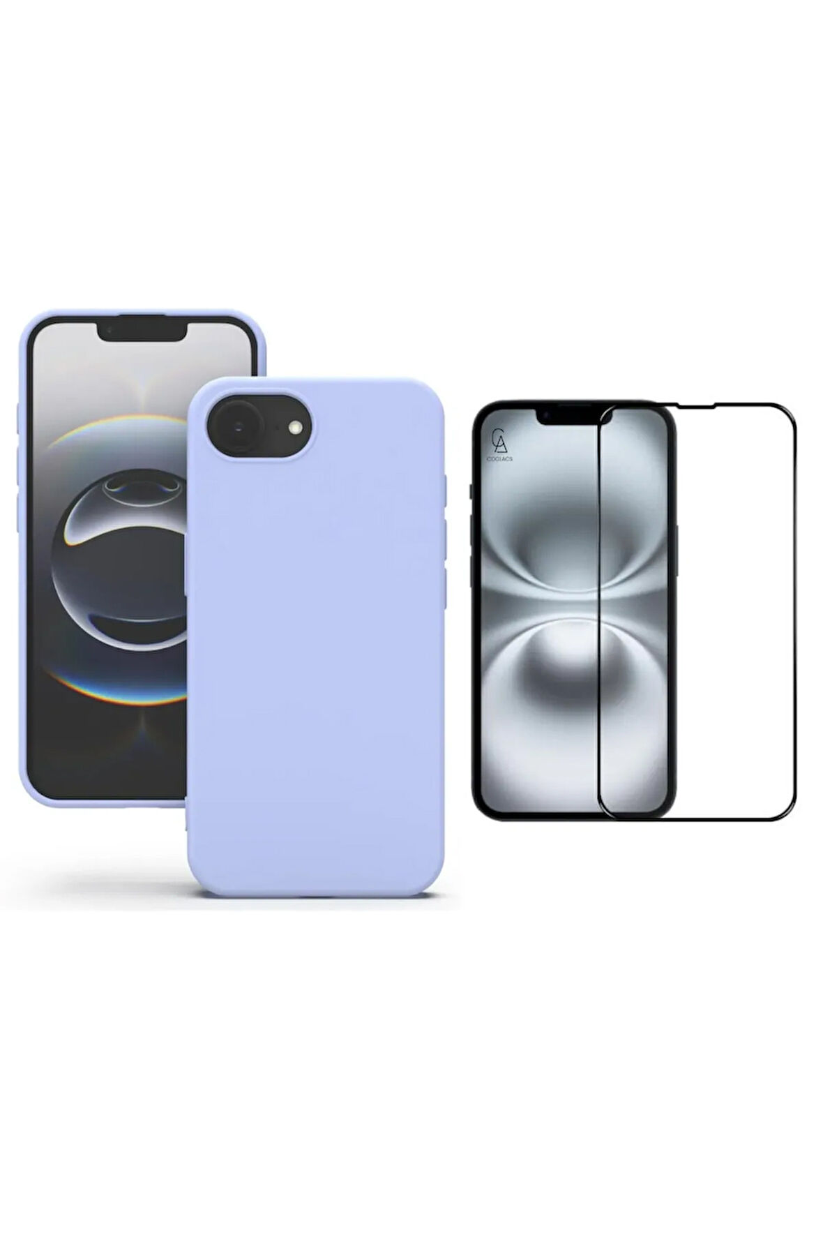 Apple iPhone 16E Uyumlu İçi Kadife Lansman Kılıf ve 5D Tam Kaplayan Cam Ekran Koruyucu