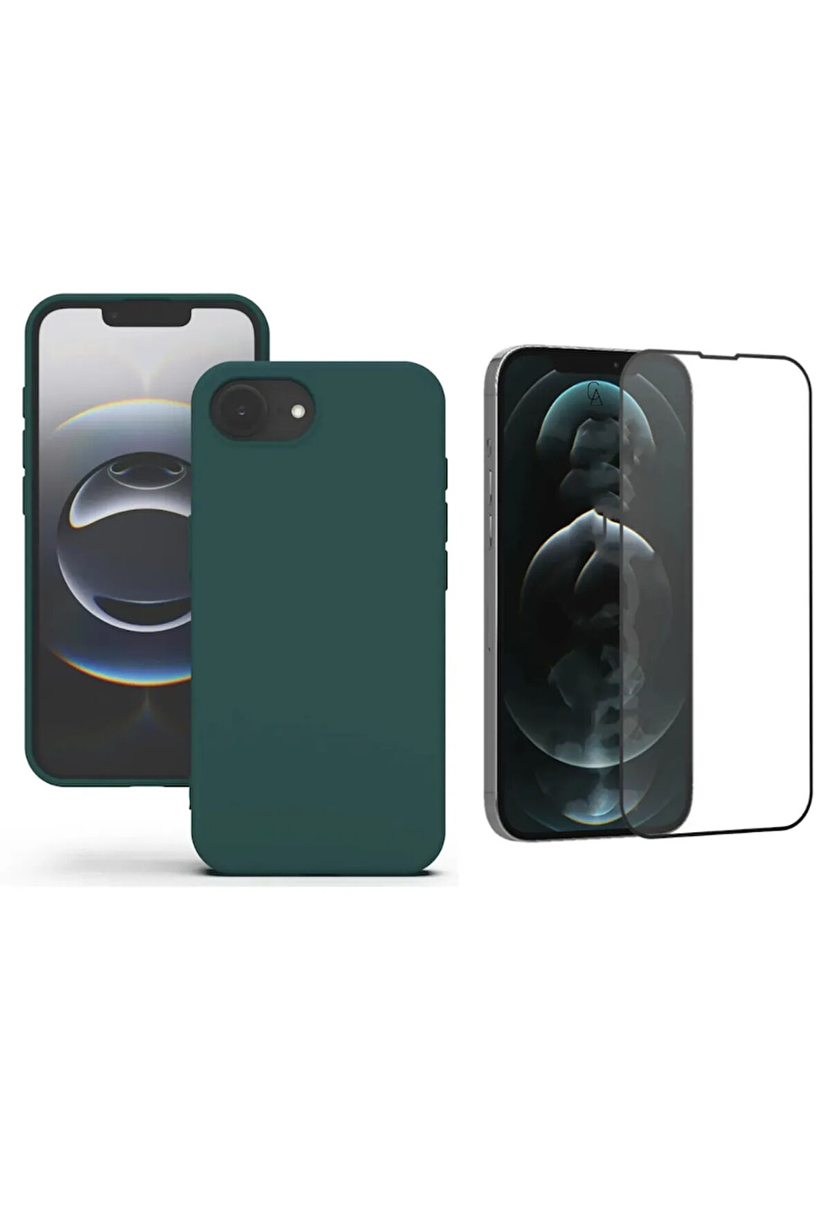 Apple iPhone 16E Uyumlu İçi Kadife Lansman Kılıf ve Seramik Tam Kaplayan Cam Ekran Koruyucu