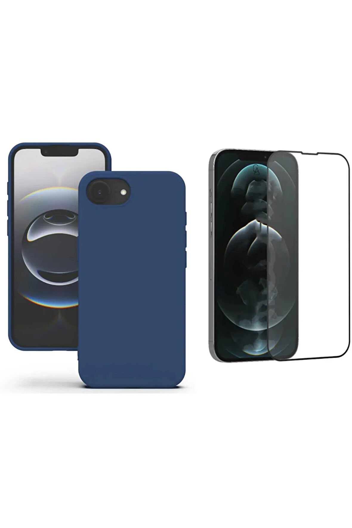 Apple iPhone 16E Uyumlu İçi Kadife Lansman Kılıf ve Seramik Tam Kaplayan Cam Ekran Koruyucu