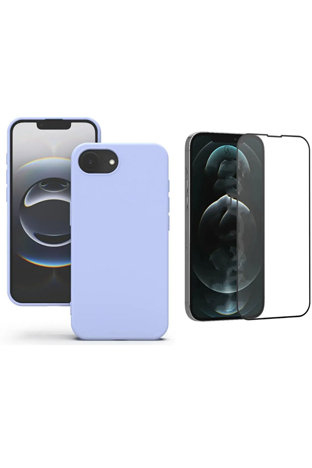 Apple iPhone 16E Uyumlu İçi Kadife Lansman Kılıf ve Seramik Tam Kaplayan Cam Ekran Koruyucu