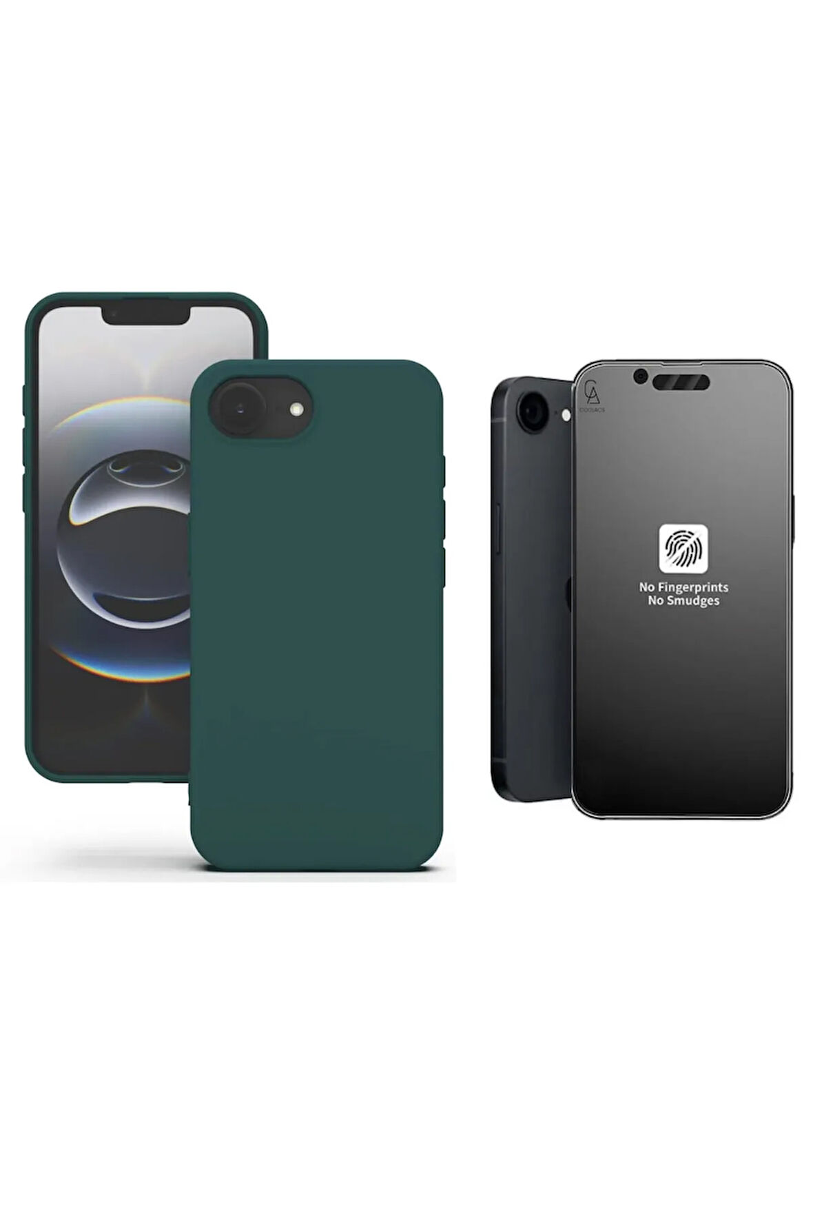 Apple iPhone 16E Uyumlu İçi Kadife Lansman Kılıf ve Mat Seramik Tam Kaplayan Cam Ekran Koruyucu