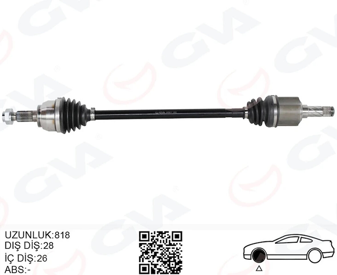 KOMPLE AKS ARKA SAĞ/SOL FREELANDER 2 L359 2.0 SI4 2.2TD4 06<14 820MM DİŞ 28 DİFERANSİYEL DİŞ 26 LR014491 LR061592 LR041309 LR024525