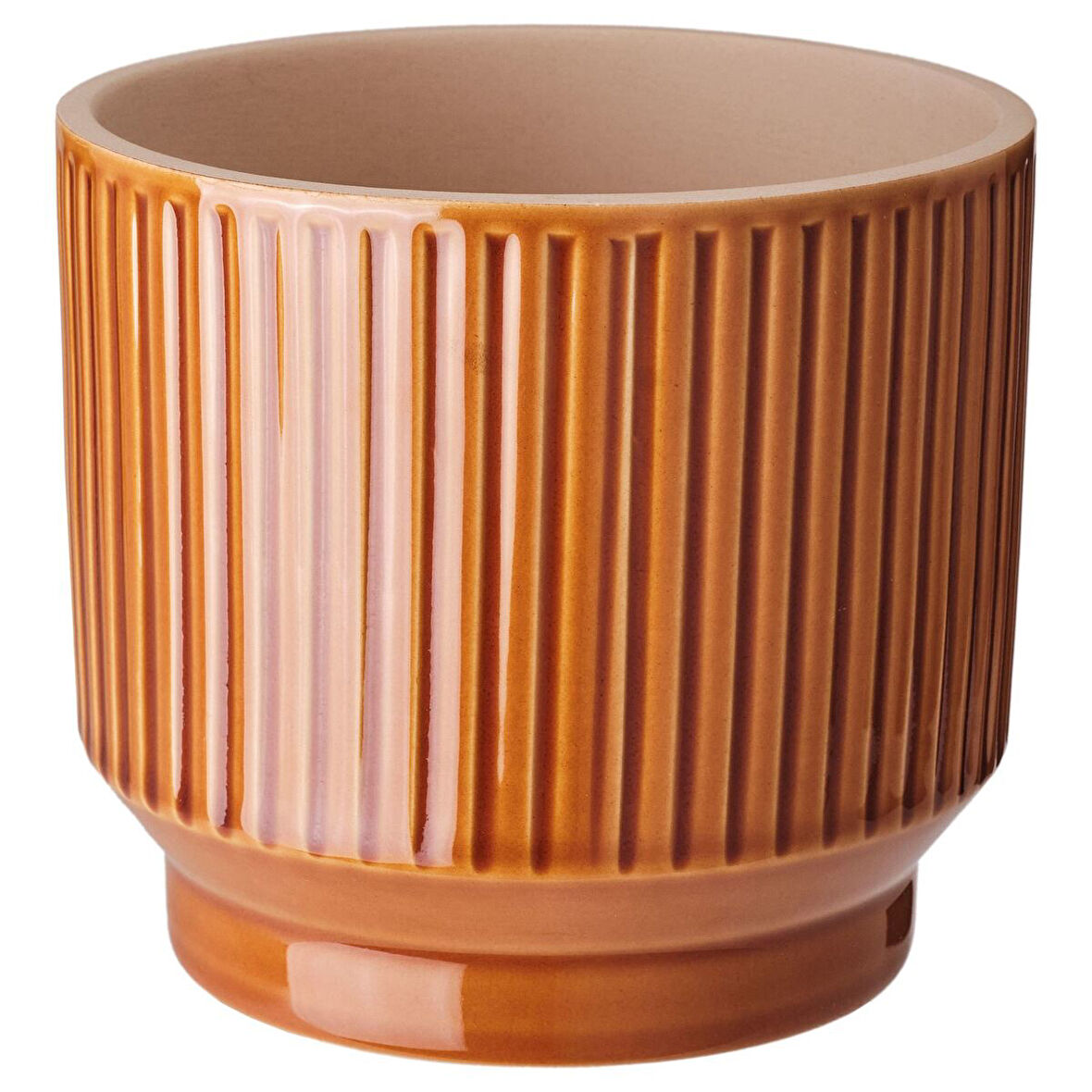 Seramik saksı, kahverengi, 12 cm