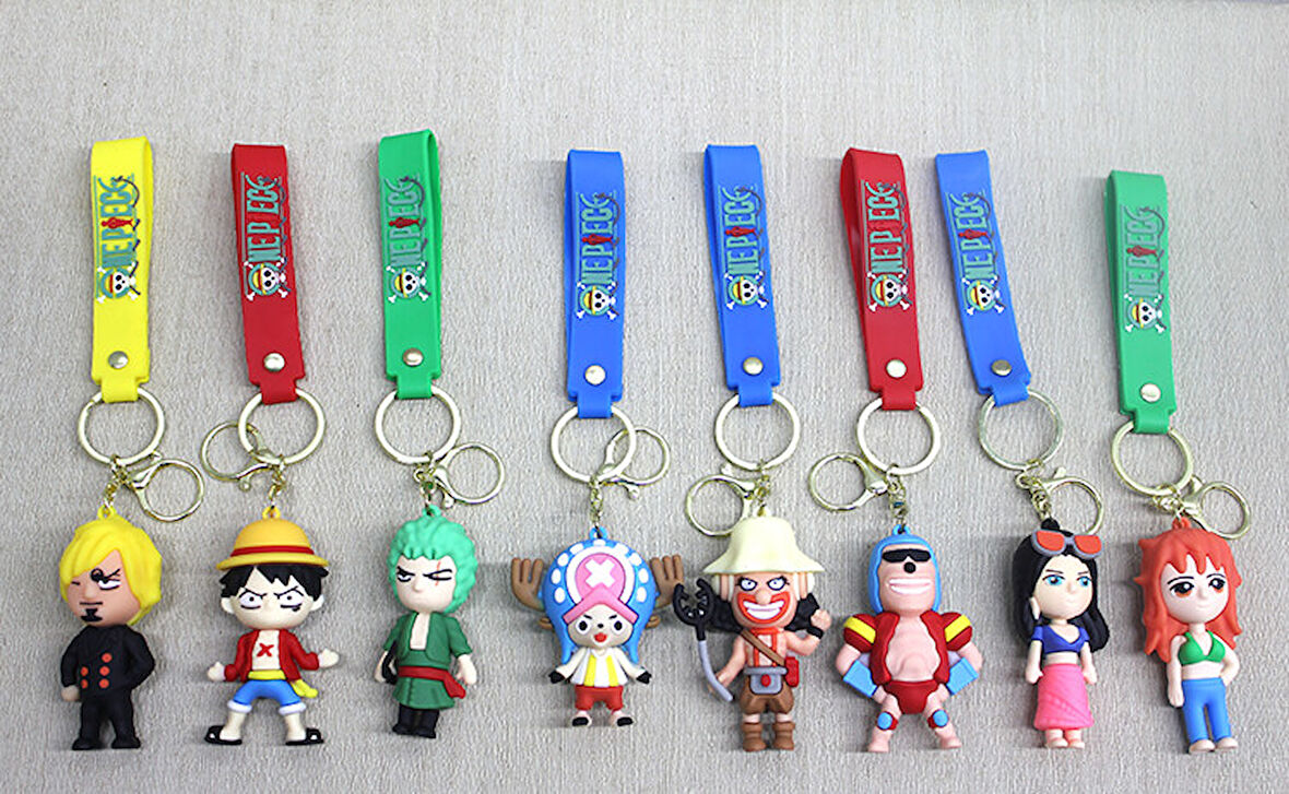 One Piece Karışık Karakterler Silikon Anahtarlık 