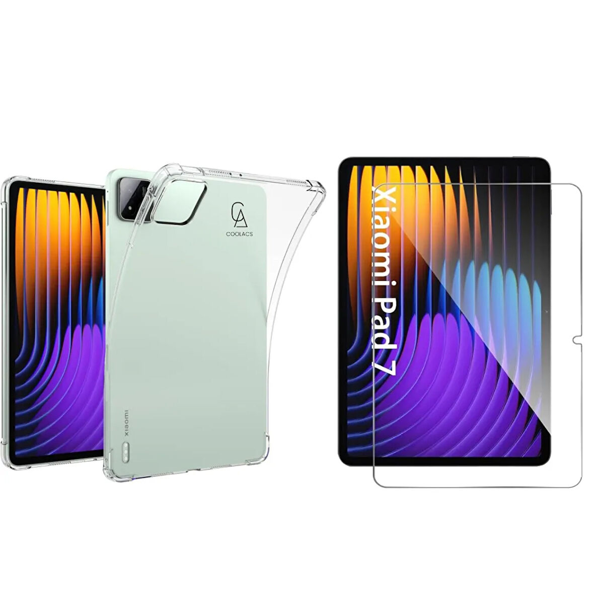 Xiaomi Pad 7 11.2 Inç ile Uyumlu Şeffaf Esnek Silikon Tablet Kılıfı Ekran Koruyucu