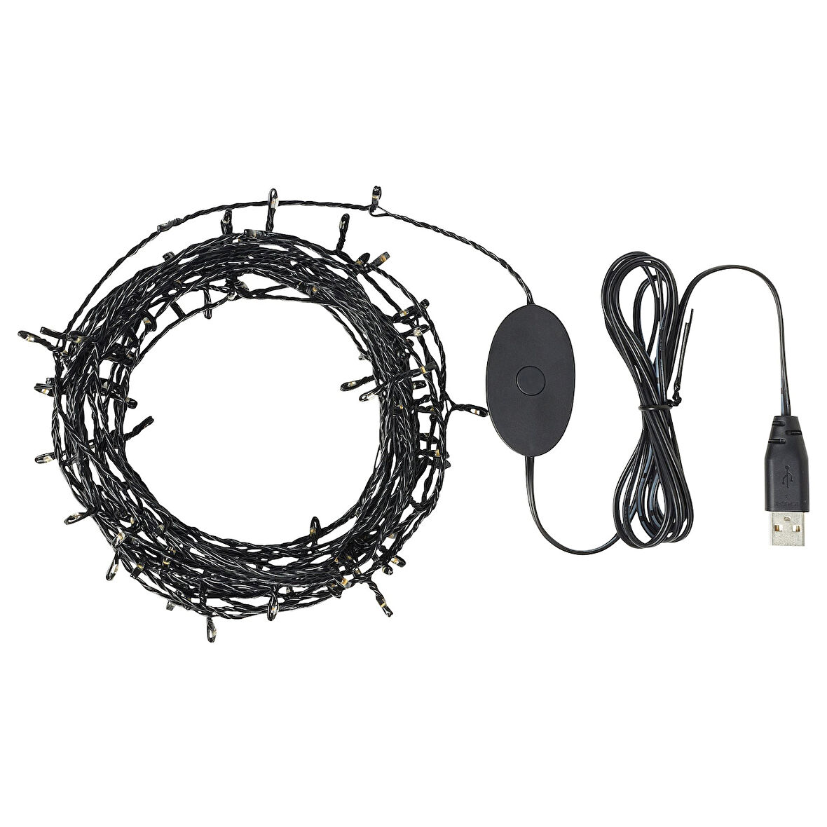 Aydınlatma zinciri, siyah, 7.5 m