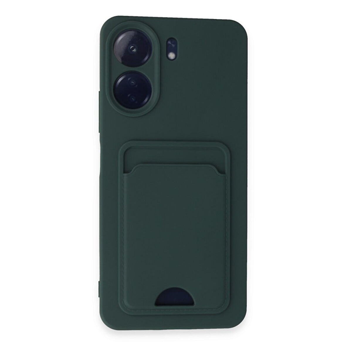 Xiaomi Redmi 13C Uyumlu Arka Kamera Korumalı Kart Koyulabilen Silikon Kartlıklı Kılıf Kapak