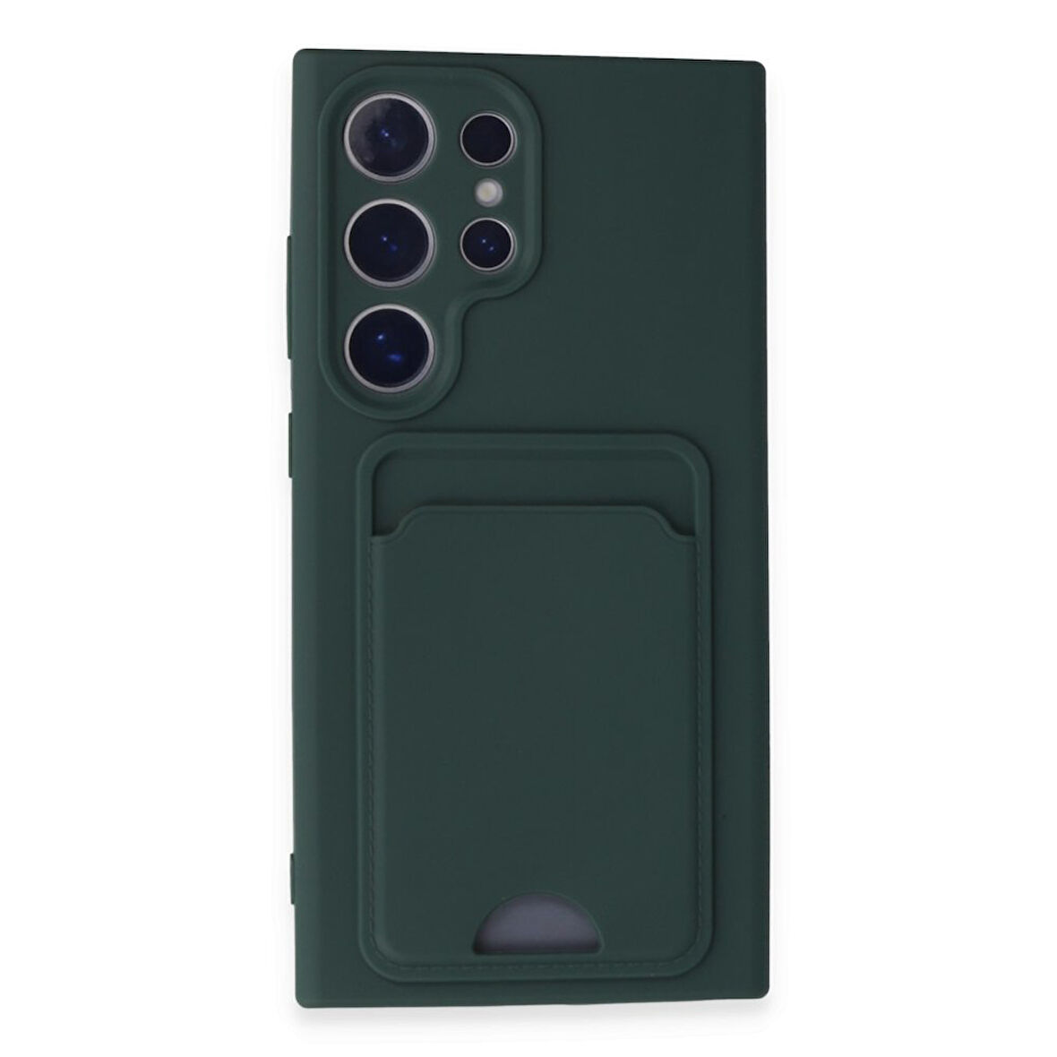 Samsung Galaxy S24 Ultra Uyumlu Arka Kamera Korumalı Kart Koyulabilen Silikon Kartlıklı Kılıf Kapak