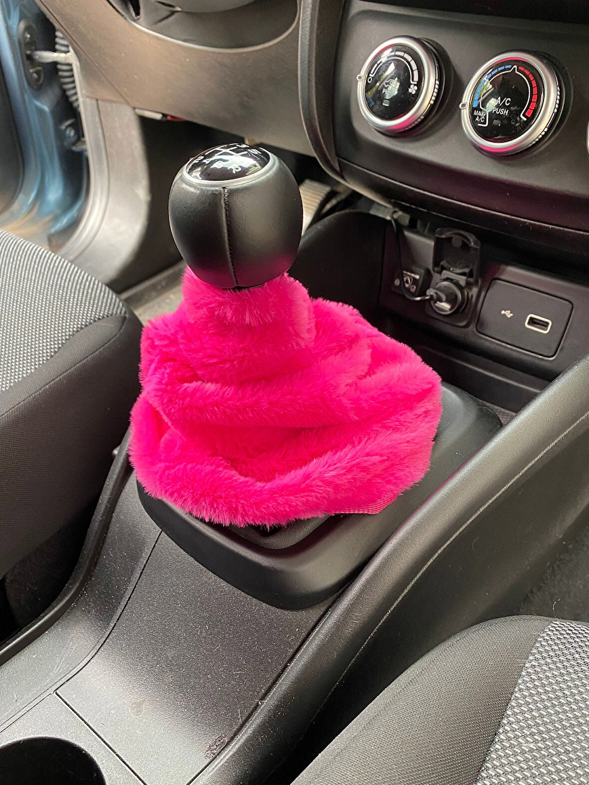 Yumuşak Peluş Vites Körüğü Vites Süsü Fuşya Pembe