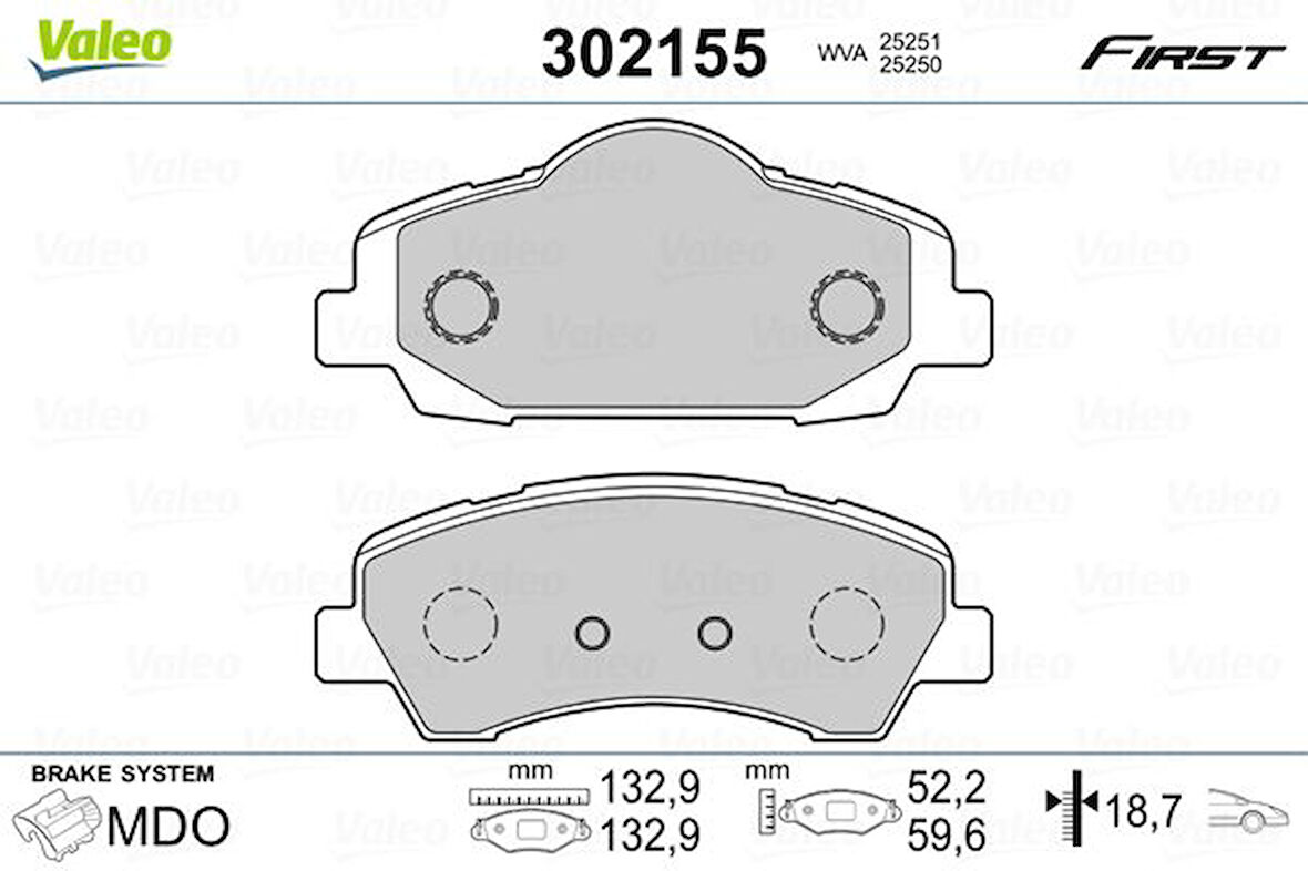 ÖN FREN BALATASI PEUGEOT P301 2012 P308 2013 CITROEN C-ELYSEE 2012 C4 2014 266MM 1608691380 1610699280