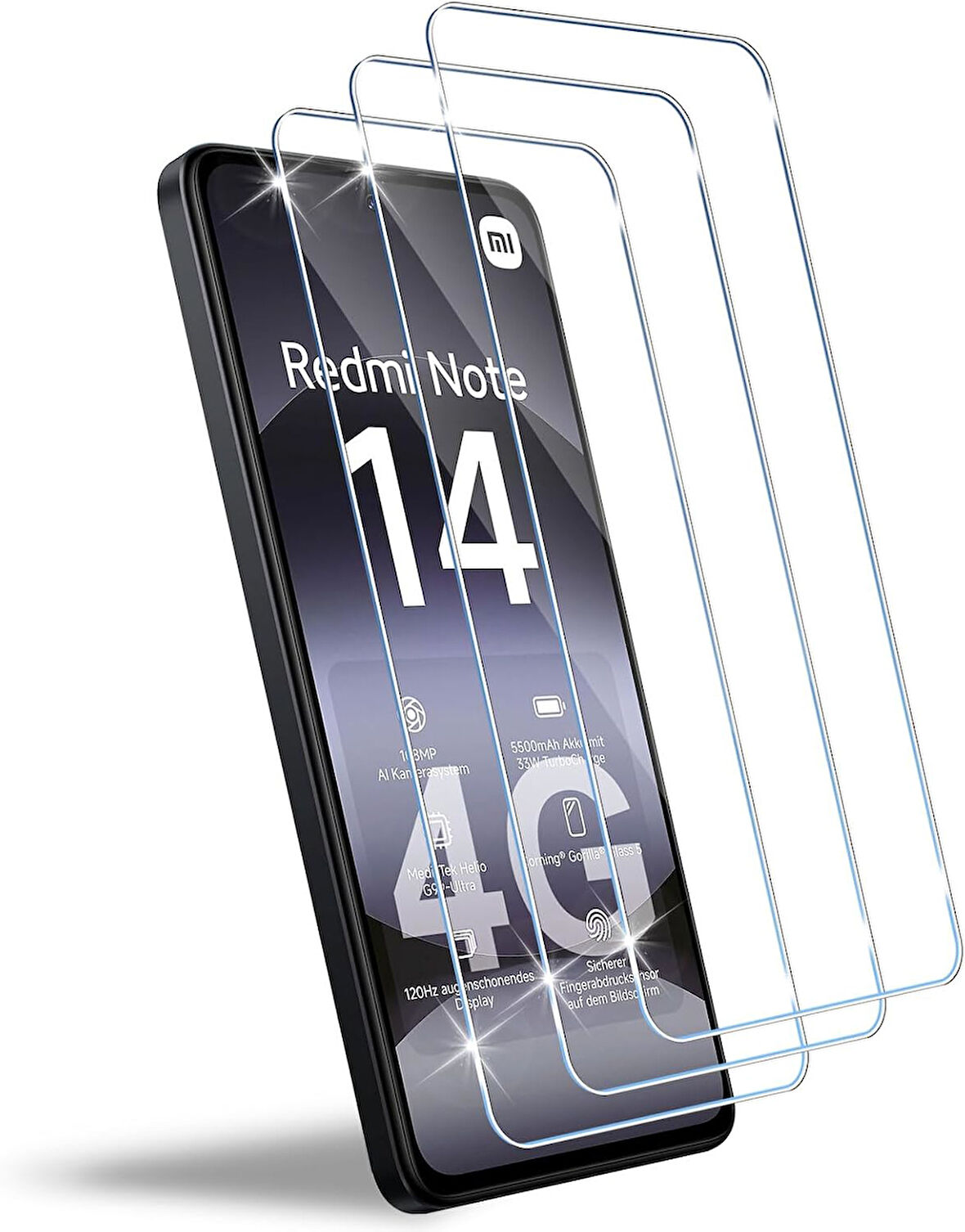 Xiaomi Redmi Note 14 4G ile Uyumlu Ekran Koruyucu Şeffaf Temperli Kırılmaz Cam Ekran Koruyucu 3 Adet