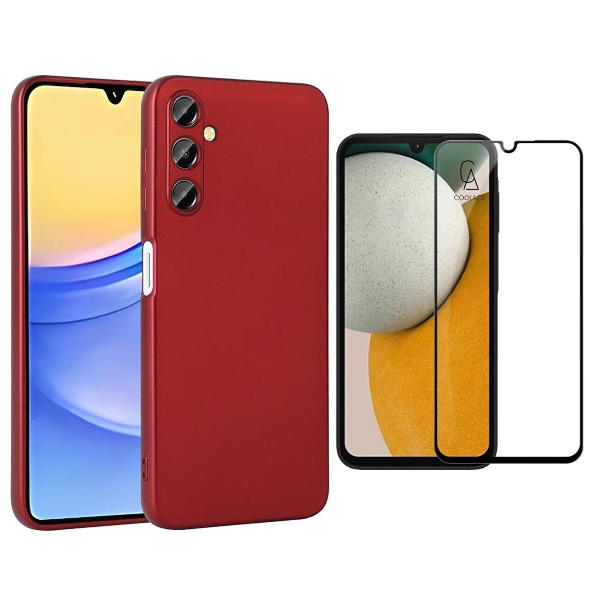 Samsung Galaxy A15 ile Uyumlu Telefon Kılıfı ve 5D Tam Kaplayan Cam Ekran Koruyucu
