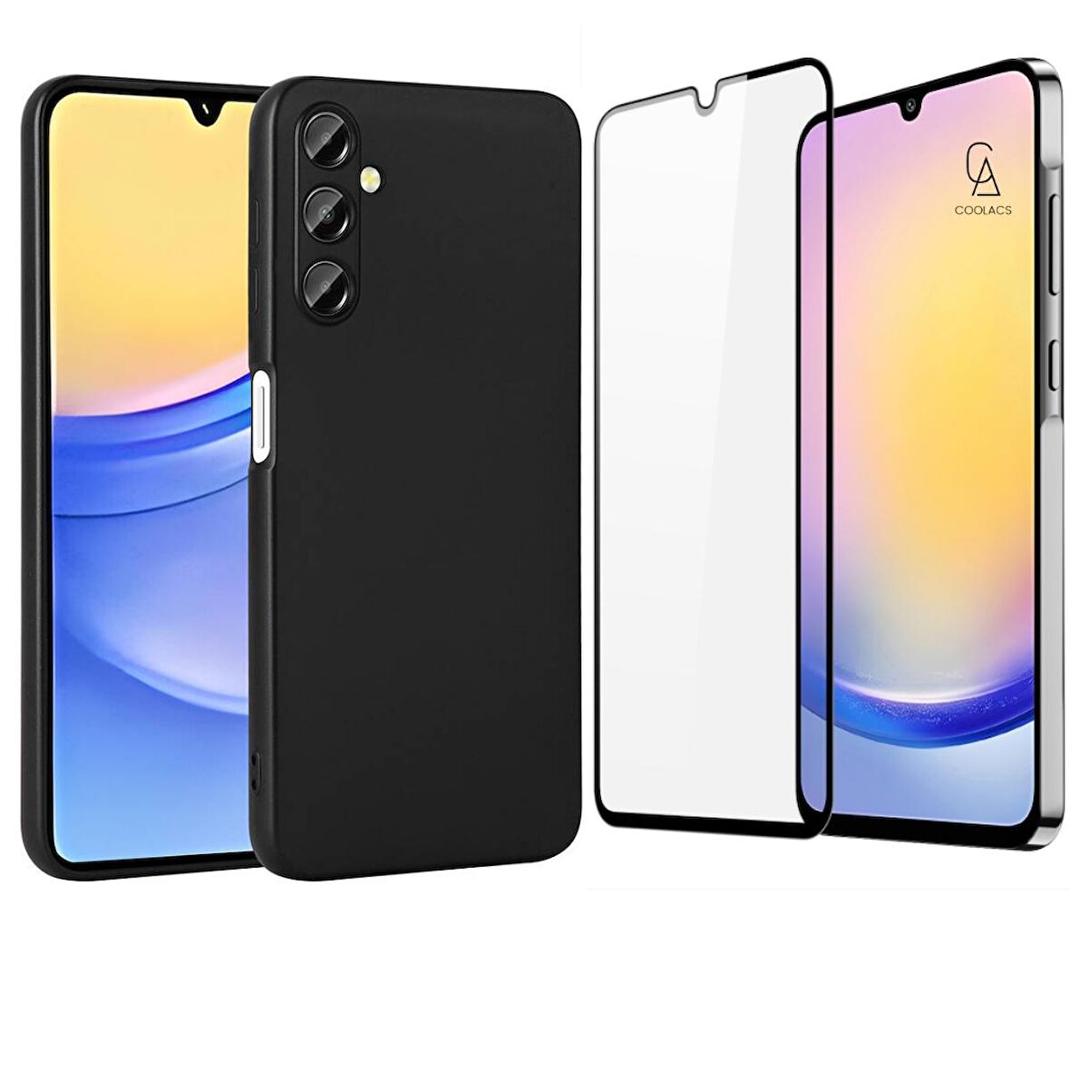 Samsung Galaxy A25 ile Uyumlu Telefon Kılıfı ve 5D Tam Kaplayan Cam Ekran Koruyucu