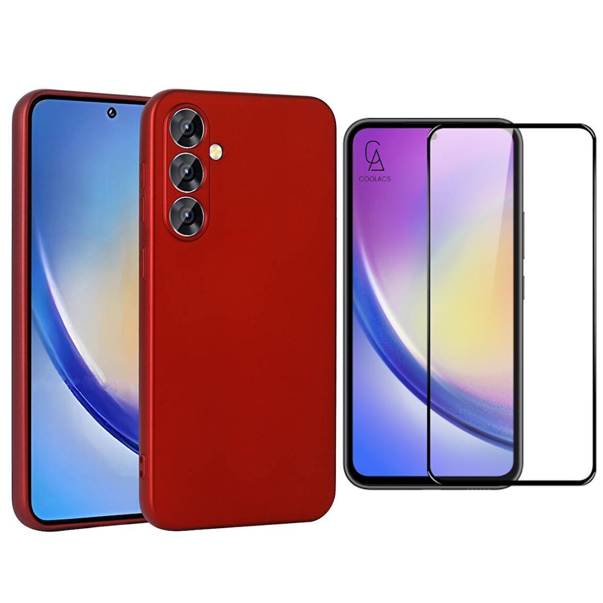 Samsung Galaxy A35 ile Uyumlu Telefon Kılıfı ve 5D Tam Kaplayan Cam Ekran Koruyucu