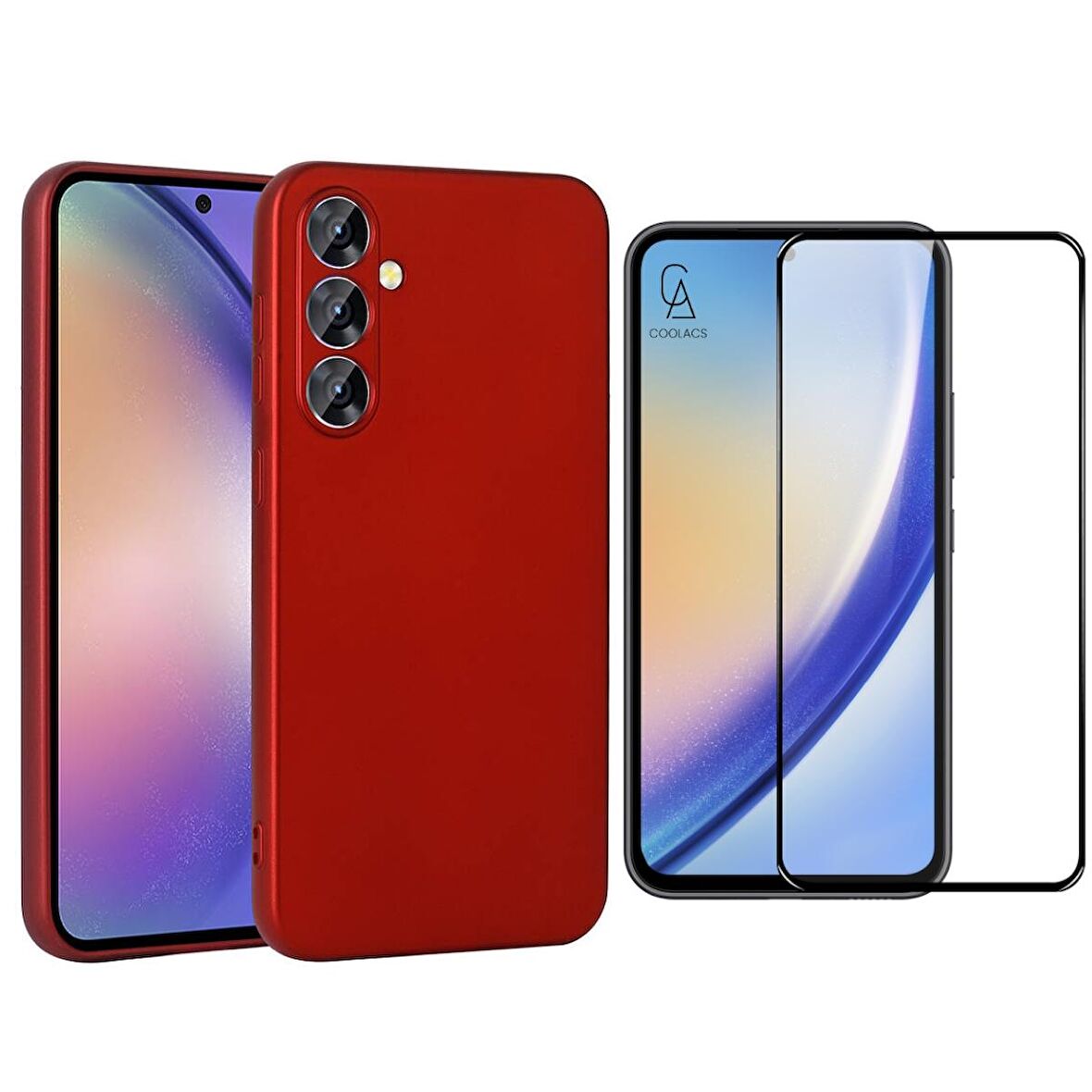Samsung Galaxy A55 5G ile Uyumlu Telefon Kılıfı ve 5D Tam Kaplayan Cam Ekran Koruyucu