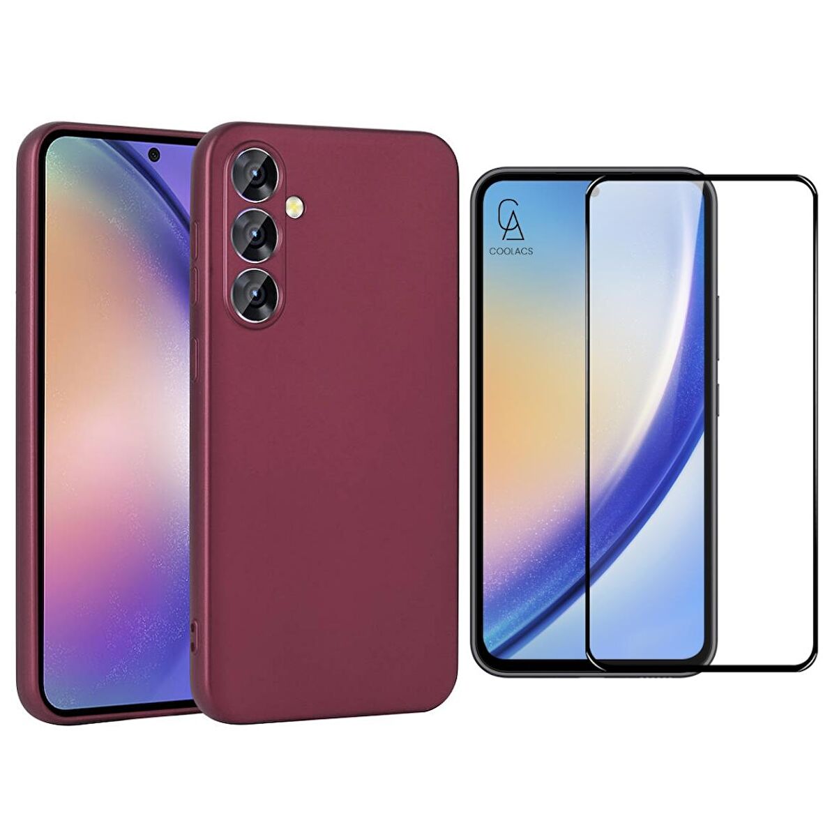 Samsung Galaxy A55 5G ile Uyumlu Telefon Kılıfı ve 5D Tam Kaplayan Cam Ekran Koruyucu