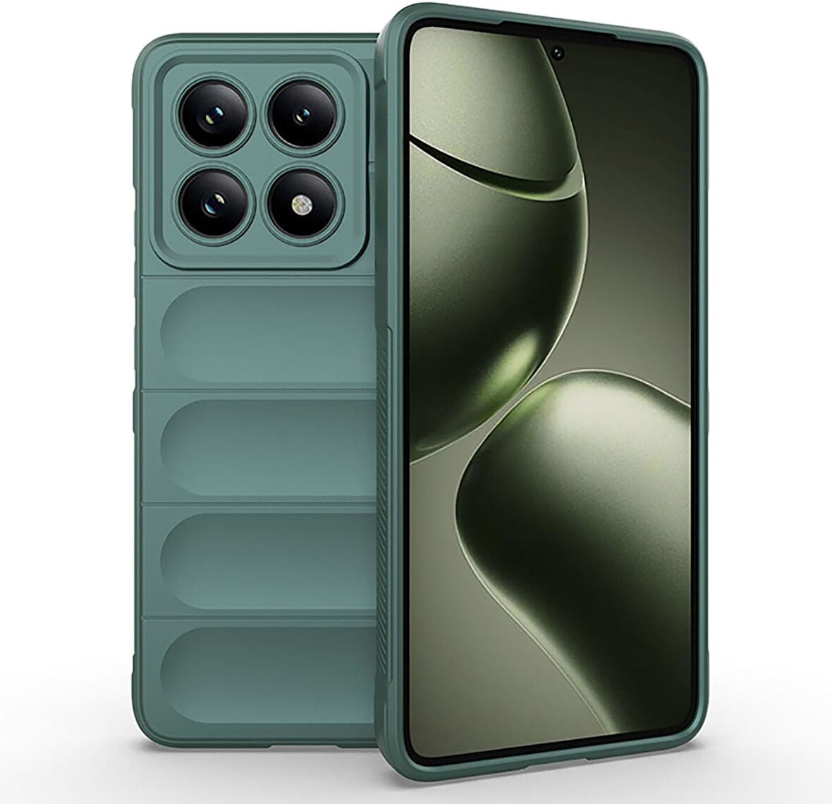 Xiaomi 14T Uyumlu Kılıf Esnek Tpu Oyuklu Arka Yüzey Tasarımlı Silikon Kapak