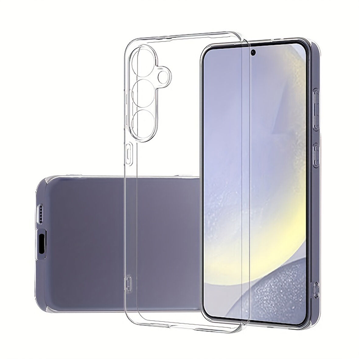 Samsung Galaxy S24 Fe ile Uyumlu Kılıf Şeffaf Kamera Korumalı Esnek Silikon Telefon Kılıfı Kapak