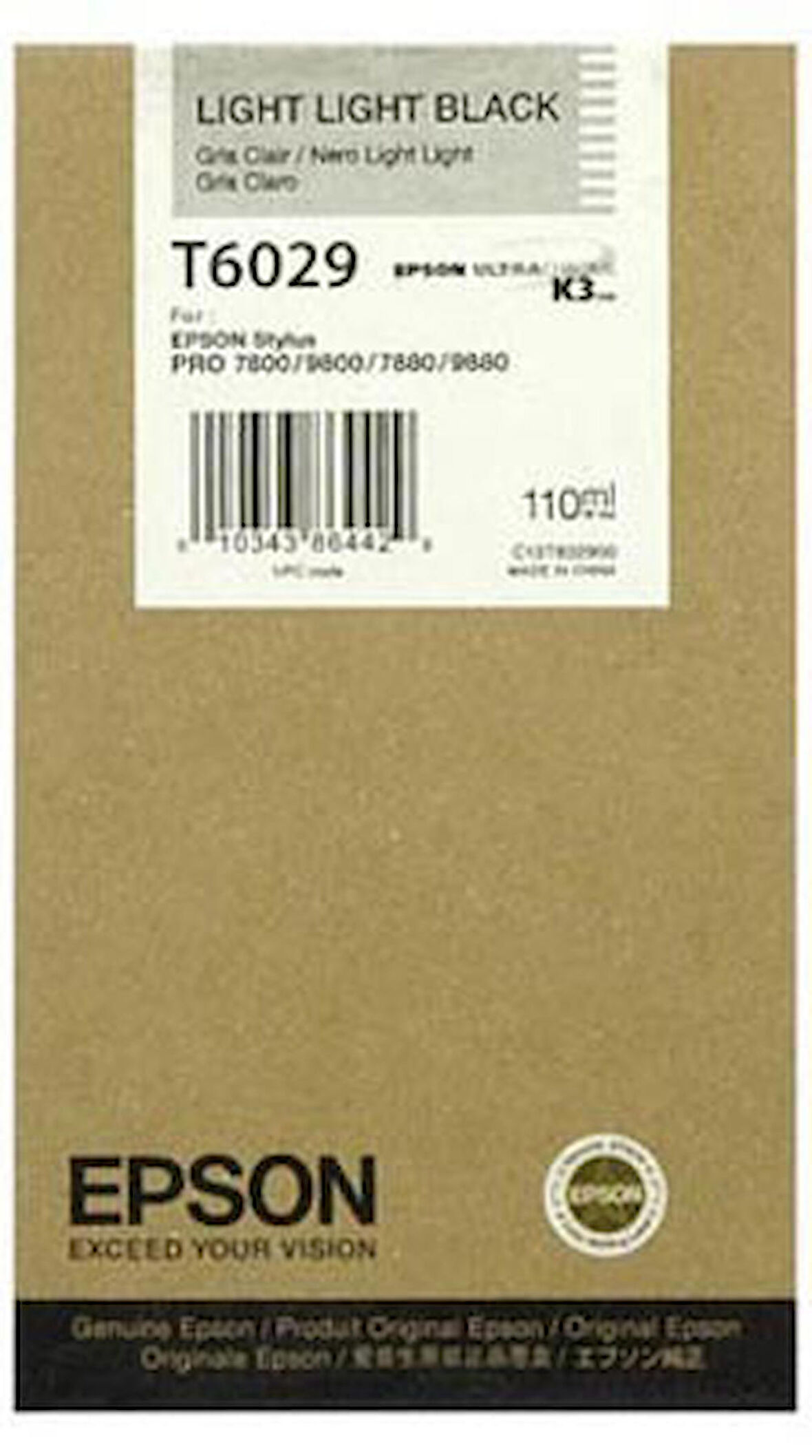 Epson T6029 C13T602900 Orjinal Açık Açık Siyah Kartuş