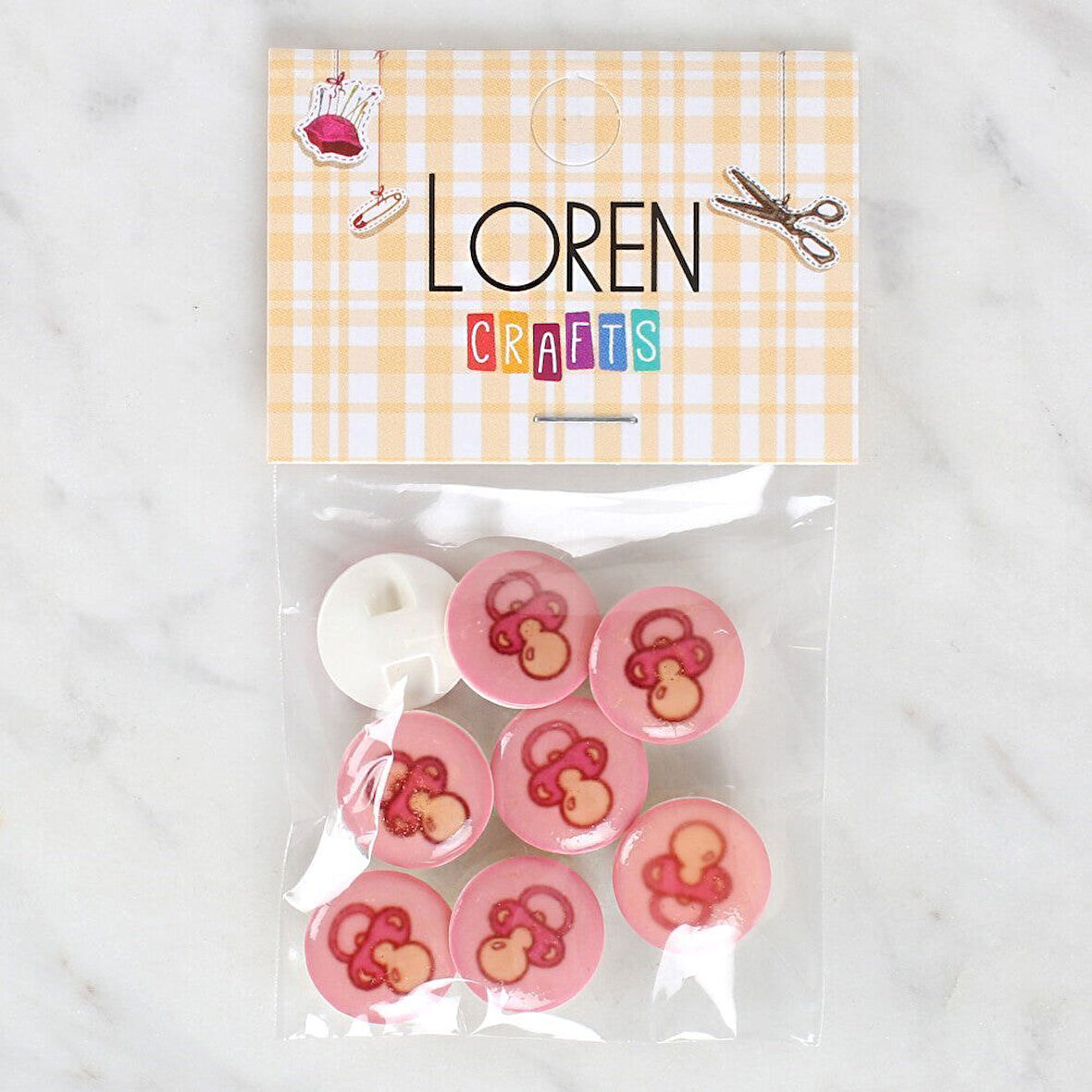 Loren Crafts 8'li Emzik Düğme - 1007